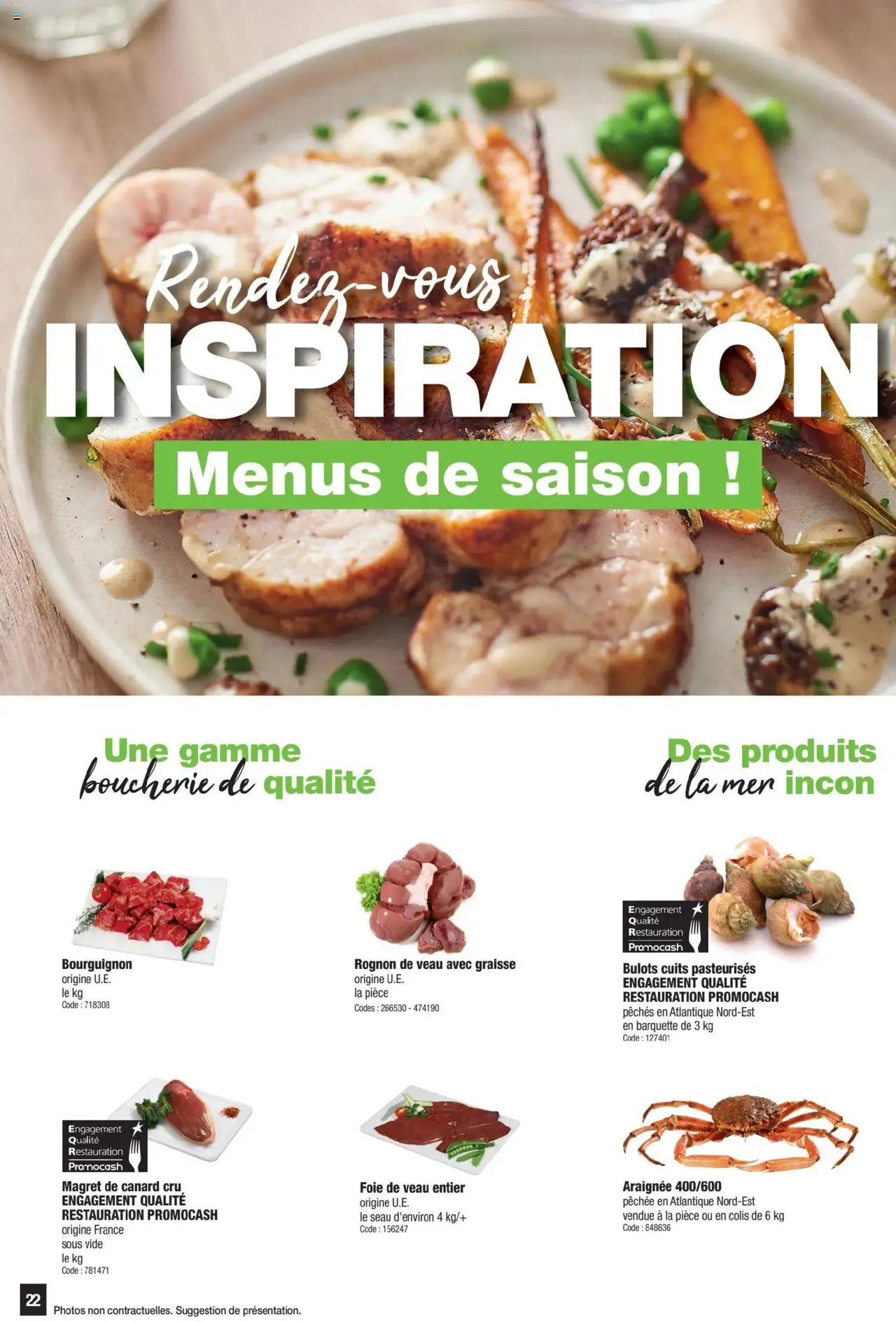  | Page: 22 | Produits: Bulots cuits, Magret de canard, Foie de veau