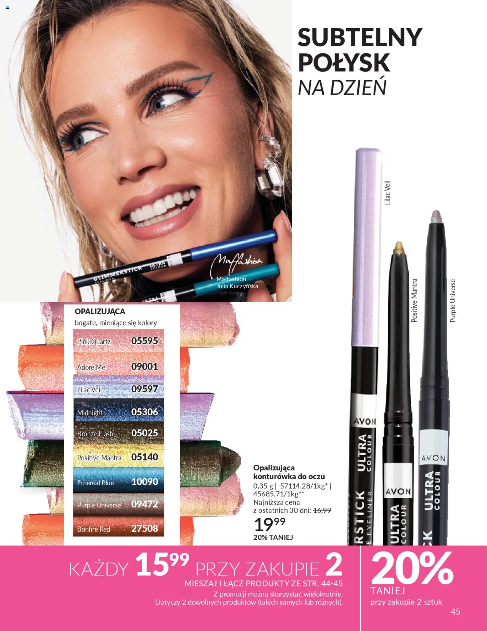 Avon Katalog 3 2026 od 01.03.2026 | Strona: 45 | Produkty: Eyeliner, Konturówka