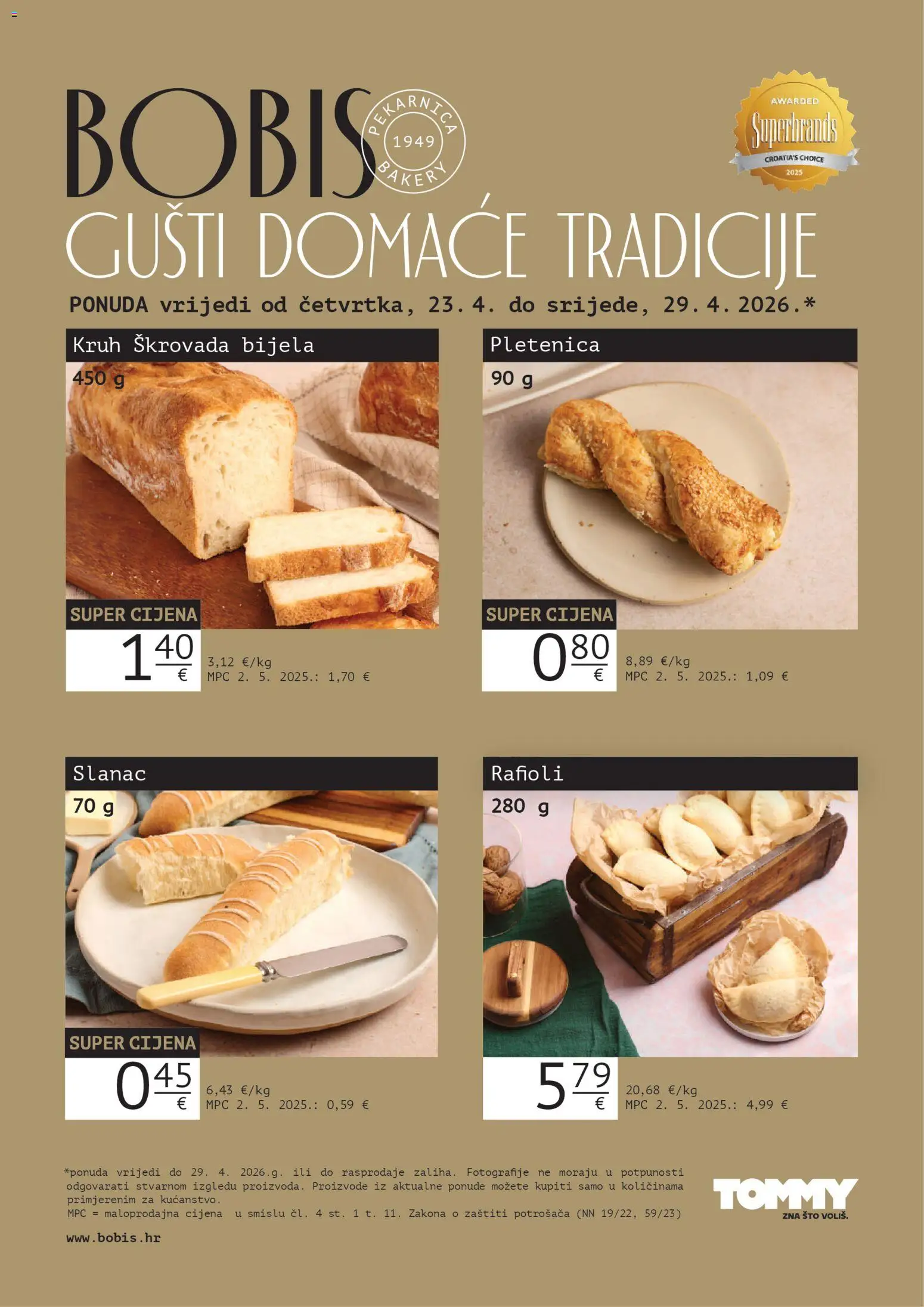 Tommy katalog | vrijedi od 23.04.2026 | Stranica: 1 | Proizvodi: Kruh