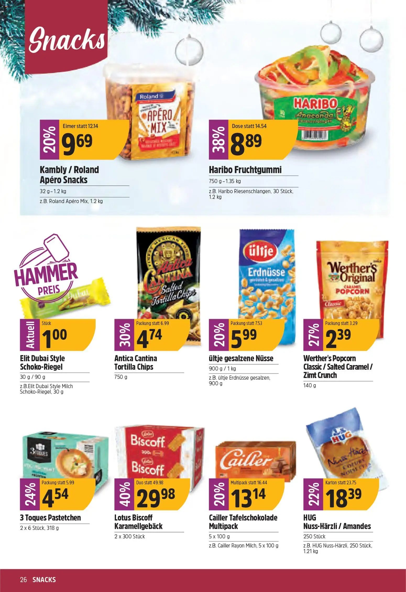 TopCC Aktionen – gültig ab 08.12.2025 | Seite: 26 | Produkte: Erdnüsse, Milch, Chips, Nüsse