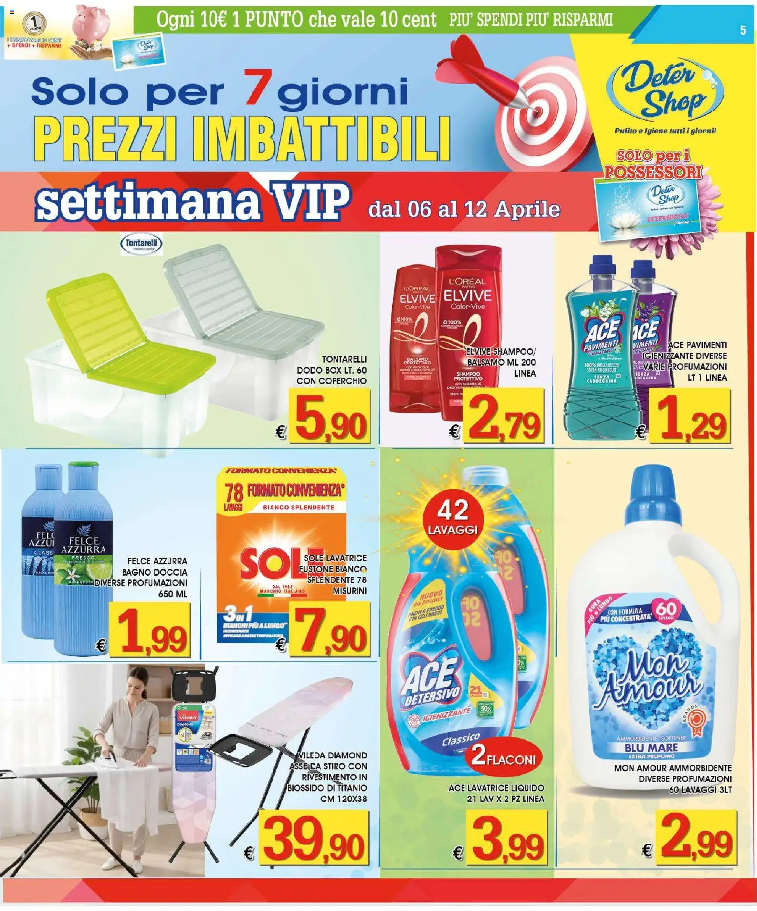 Volantino Deter Shop del 01.04.2026 | Pagina: 5 | Prodotti: Ammorbidente, Bagno, Doccia, Profumo