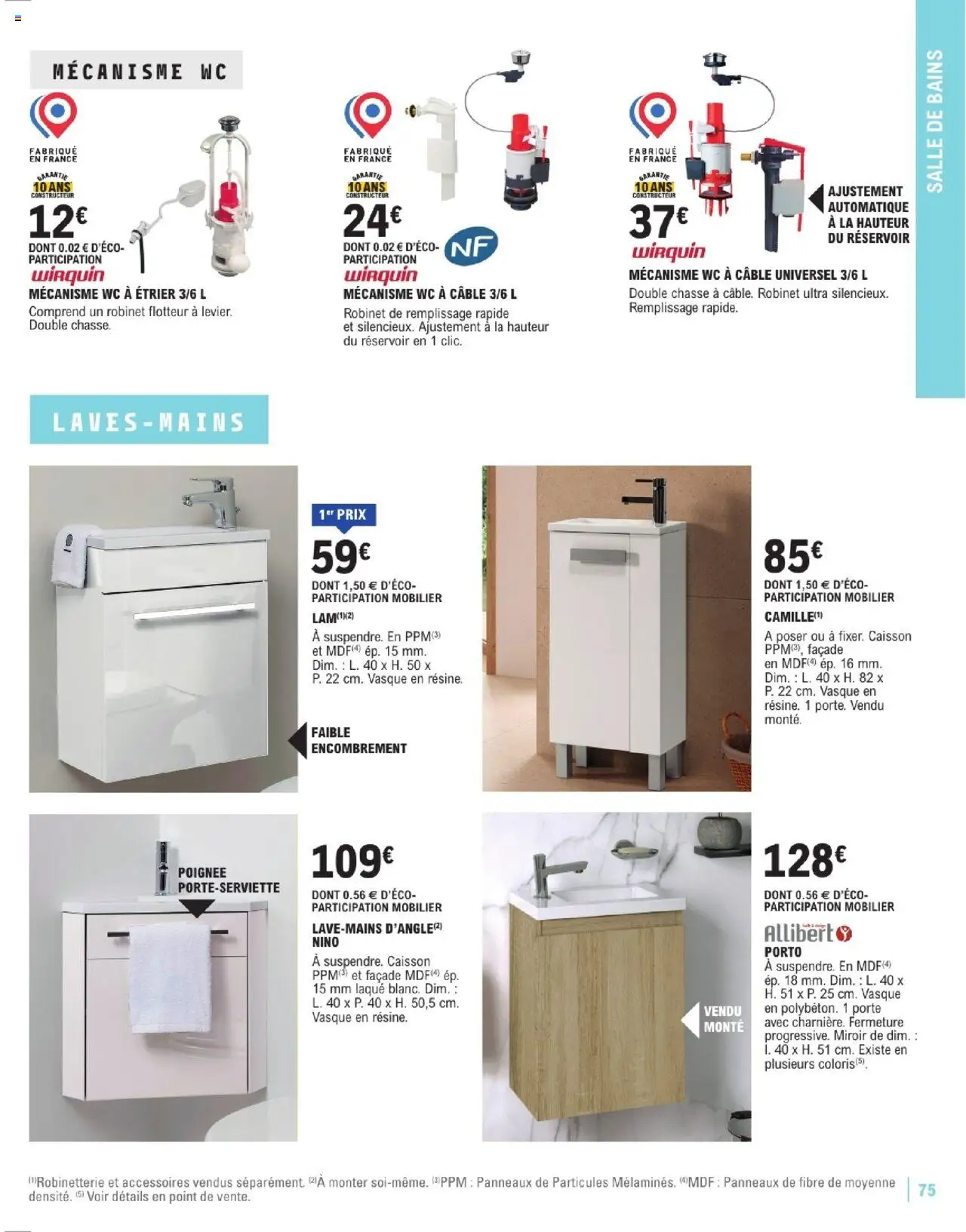  | Page: 75 | Produits: Robinet, Porte, Laque, Miroir