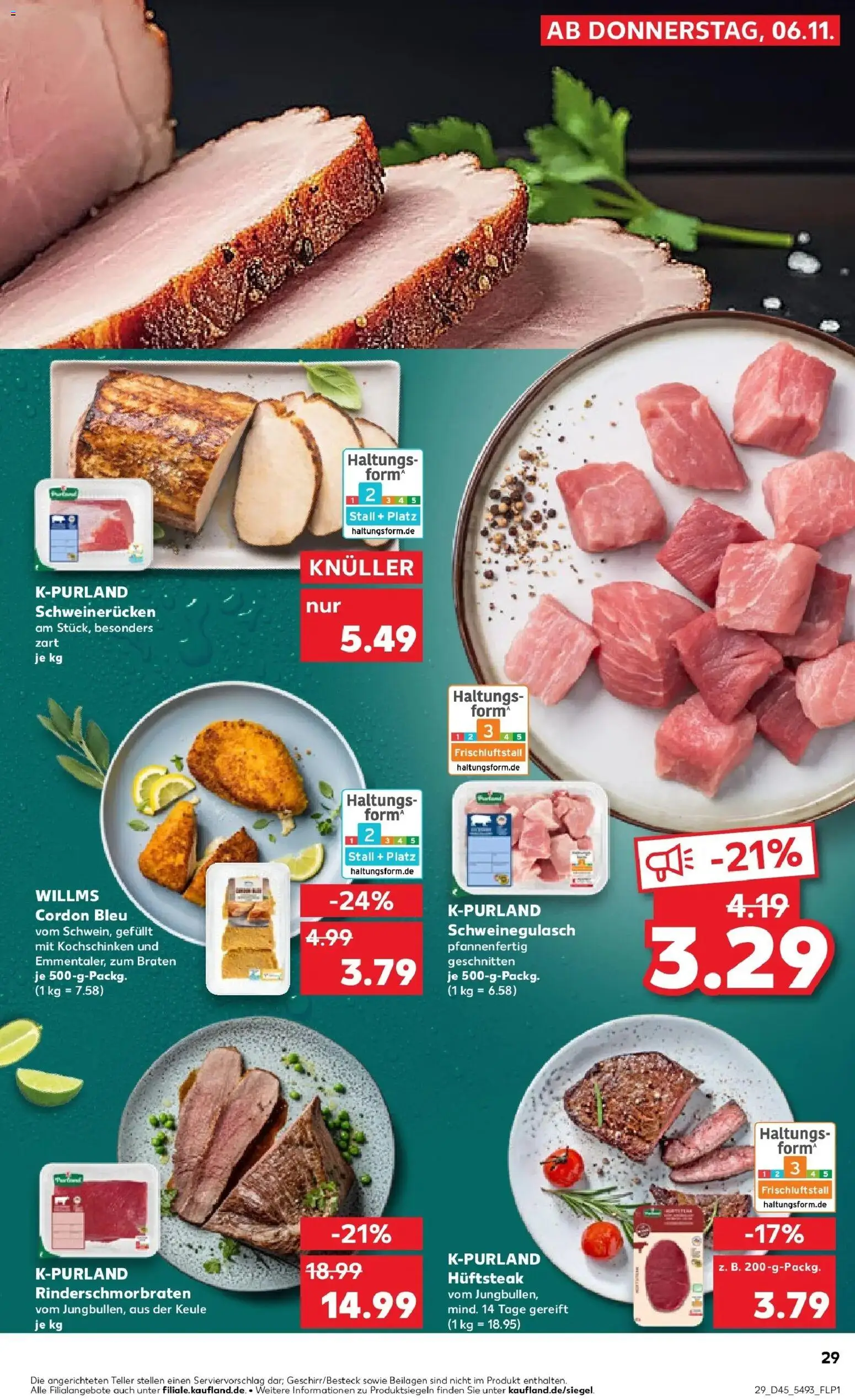 Kaufland prospekt Steinheim An Der Murr	 – gültig ab 10.11.2025 | Seite: 29 | Produkte: Schweinegulasch, Schweinerucken, Steak