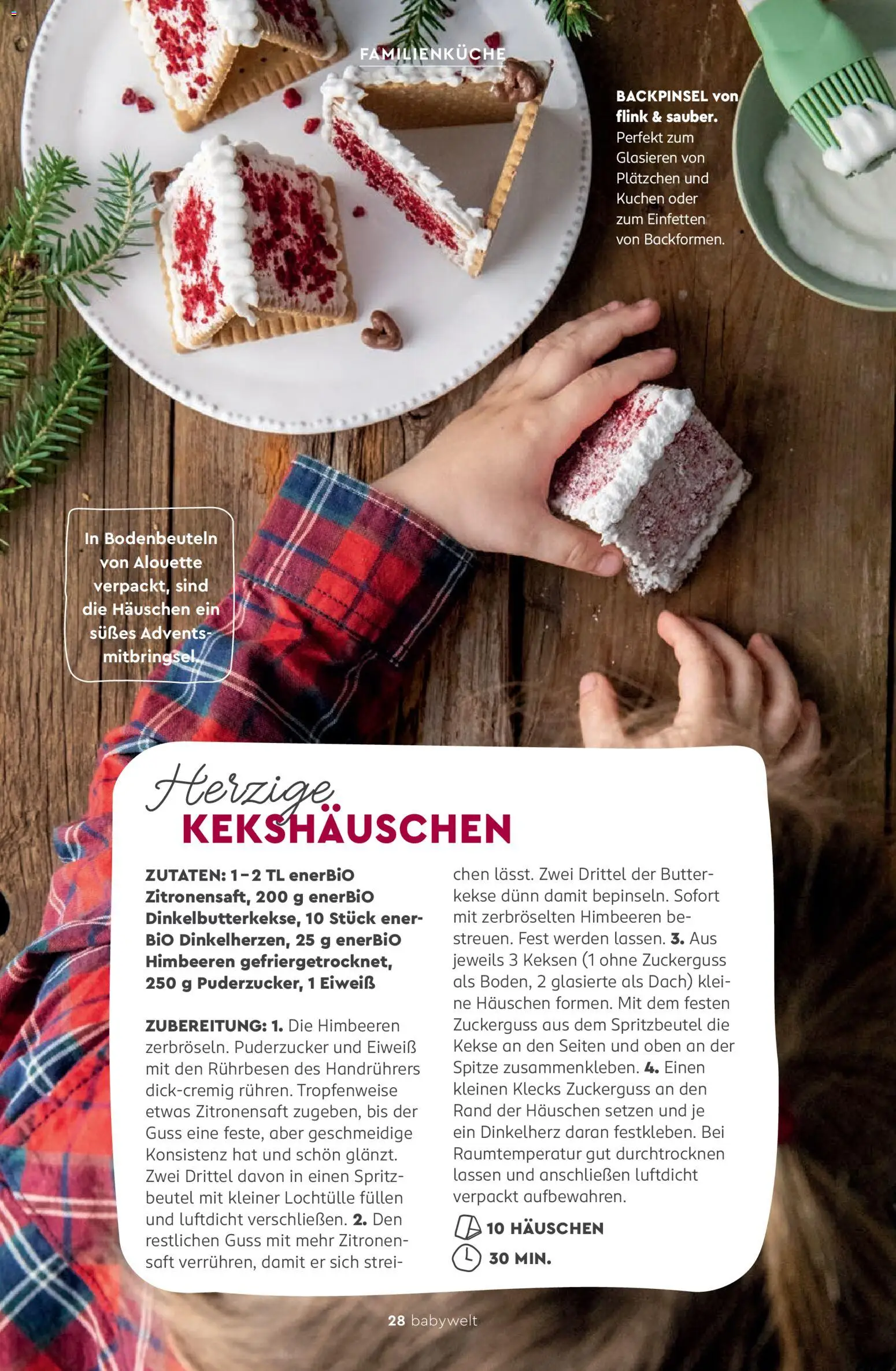 Rossmann babywelt Elternmagazin – gültig ab 11.12.2025 | Seite: 28 | Produkte: Himbeeren, Rührbesen, Butter, Kekse