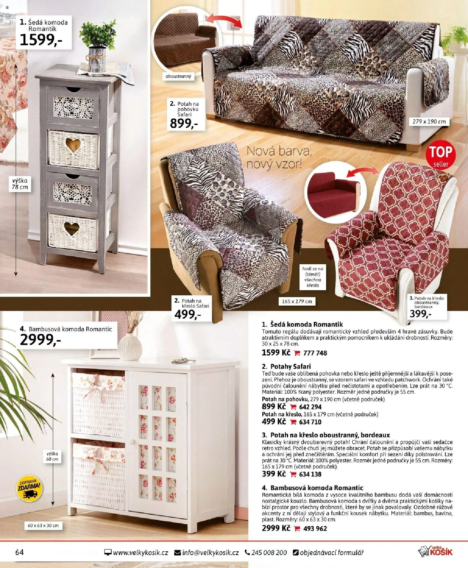 Velký Košík katalog březen 2026 od 01.03.2026 | Strana: 64 | Produkty: Přehoz, Komoda, Pohovka, Křeslo