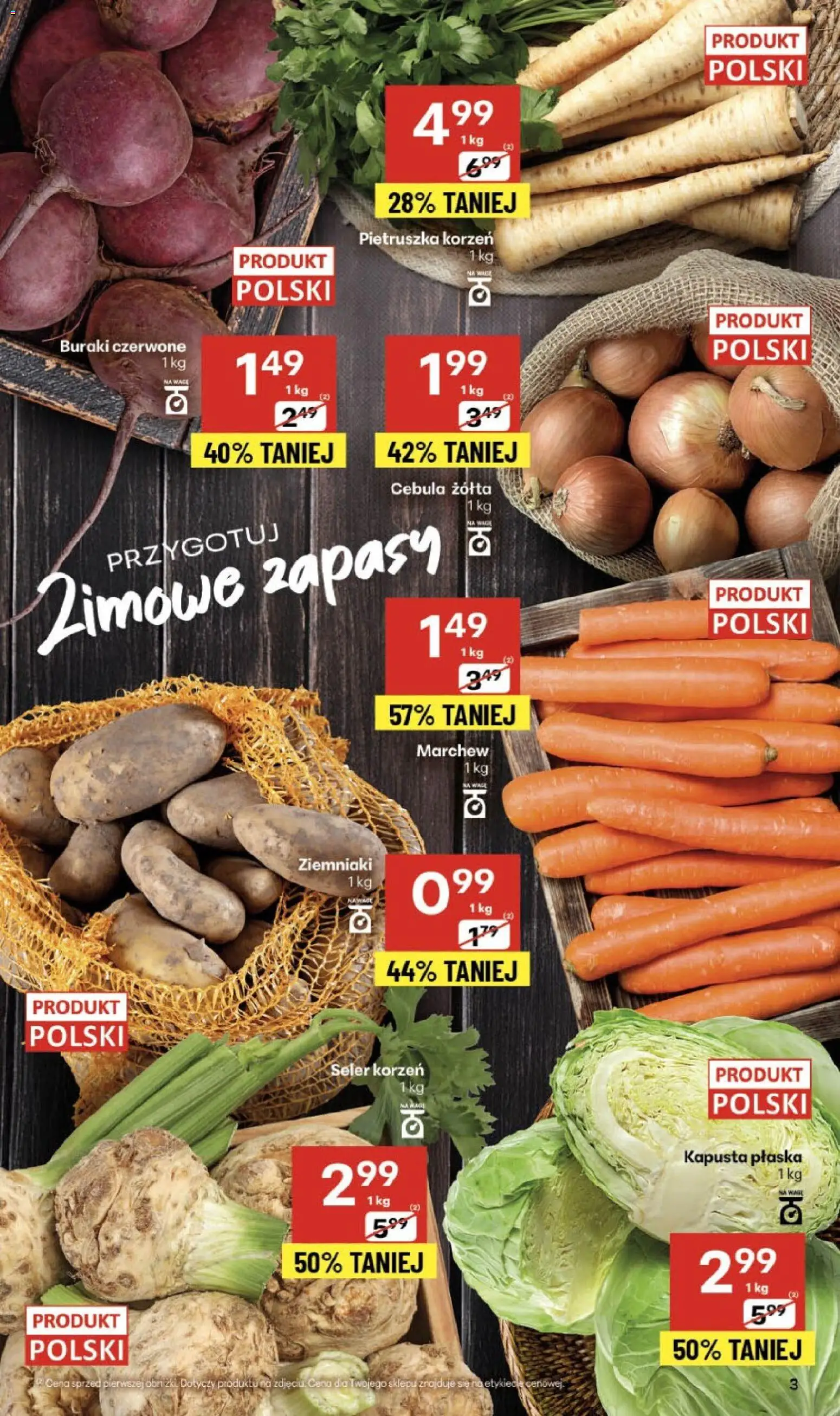 Delikatesy Centrum Gazetka od 30.10.2025 | Strona: 3 | Produkty: Kapusta, Pietruszka, Buraki, Ziemniaki