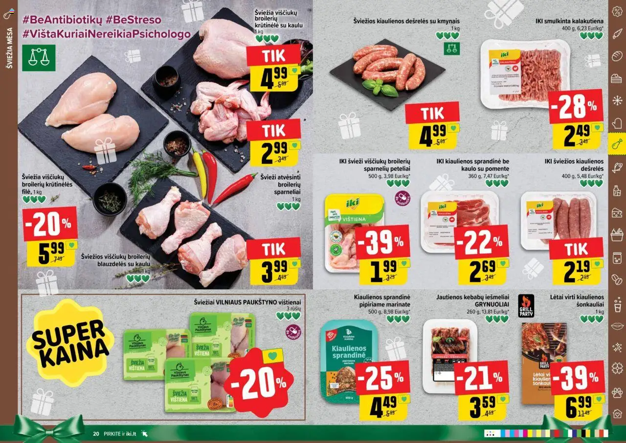 IKI akcijos nuo 20.10.2025 | Puslapis: 11 | Prekių: Kiaulienos, Jautienos, Dešrelės, Vištiena