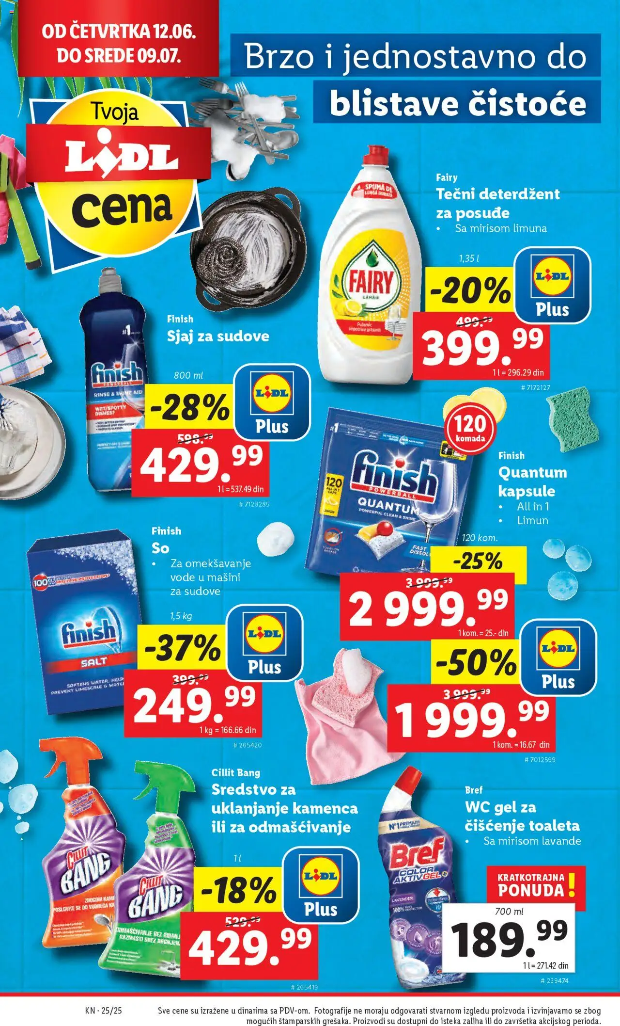 Lidl katalog - važi od 19.06.2025 | Strana: 28 | Proizvode: Tečni deterdžent, Cillit Bang, Finish, Wc