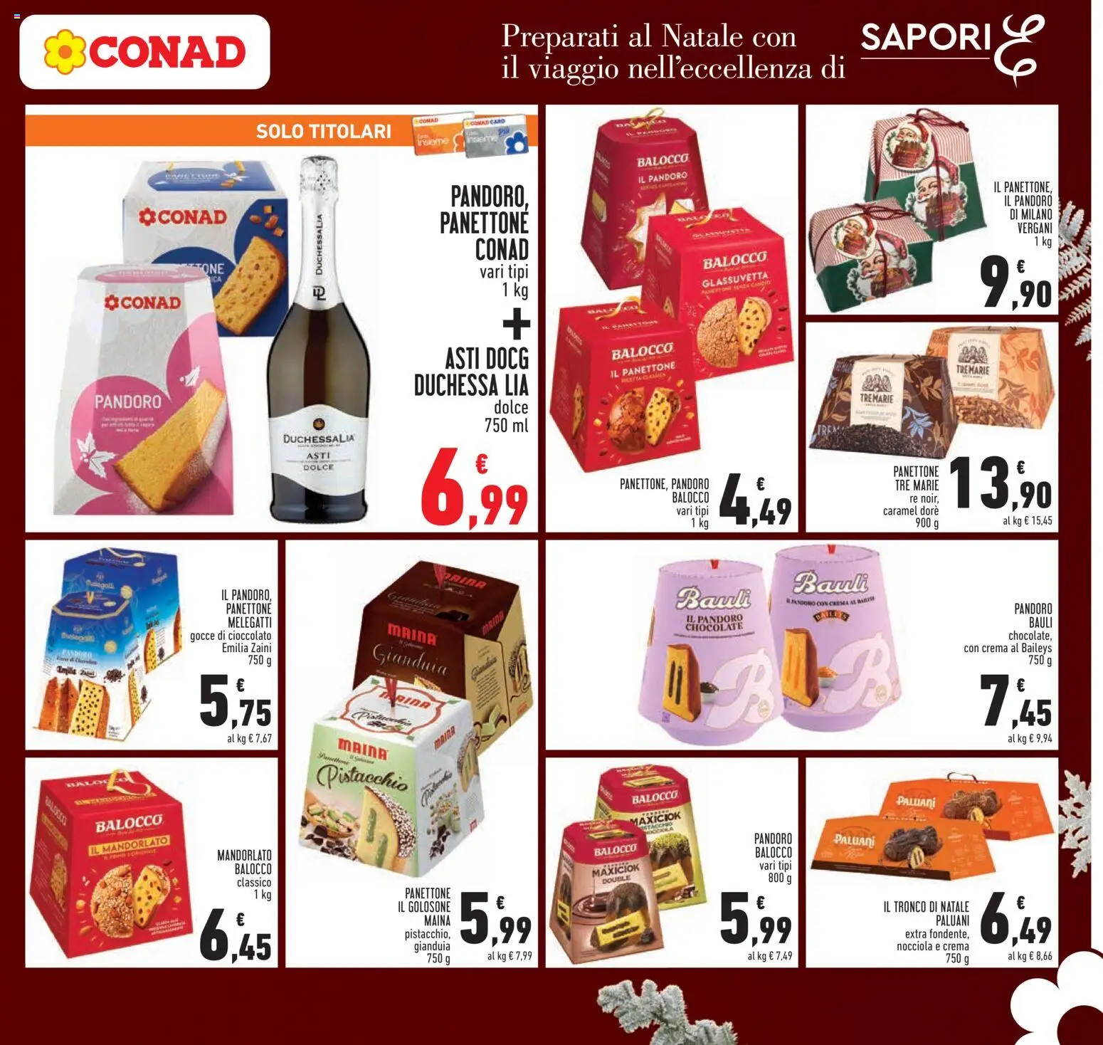 Volantino Conad del 04.12.2025 | Pagina: 13 | Prodotti: Crema, Cioccolato, Pandoro, Panettone