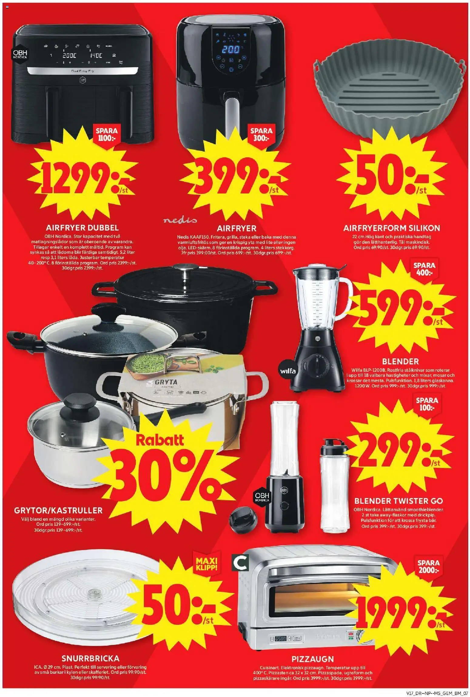 ICA Maxi reklamblad aktuell från 20.04.2026 | Sida: 10 | Produkter: Gem, Fritös, Pizza, Blender