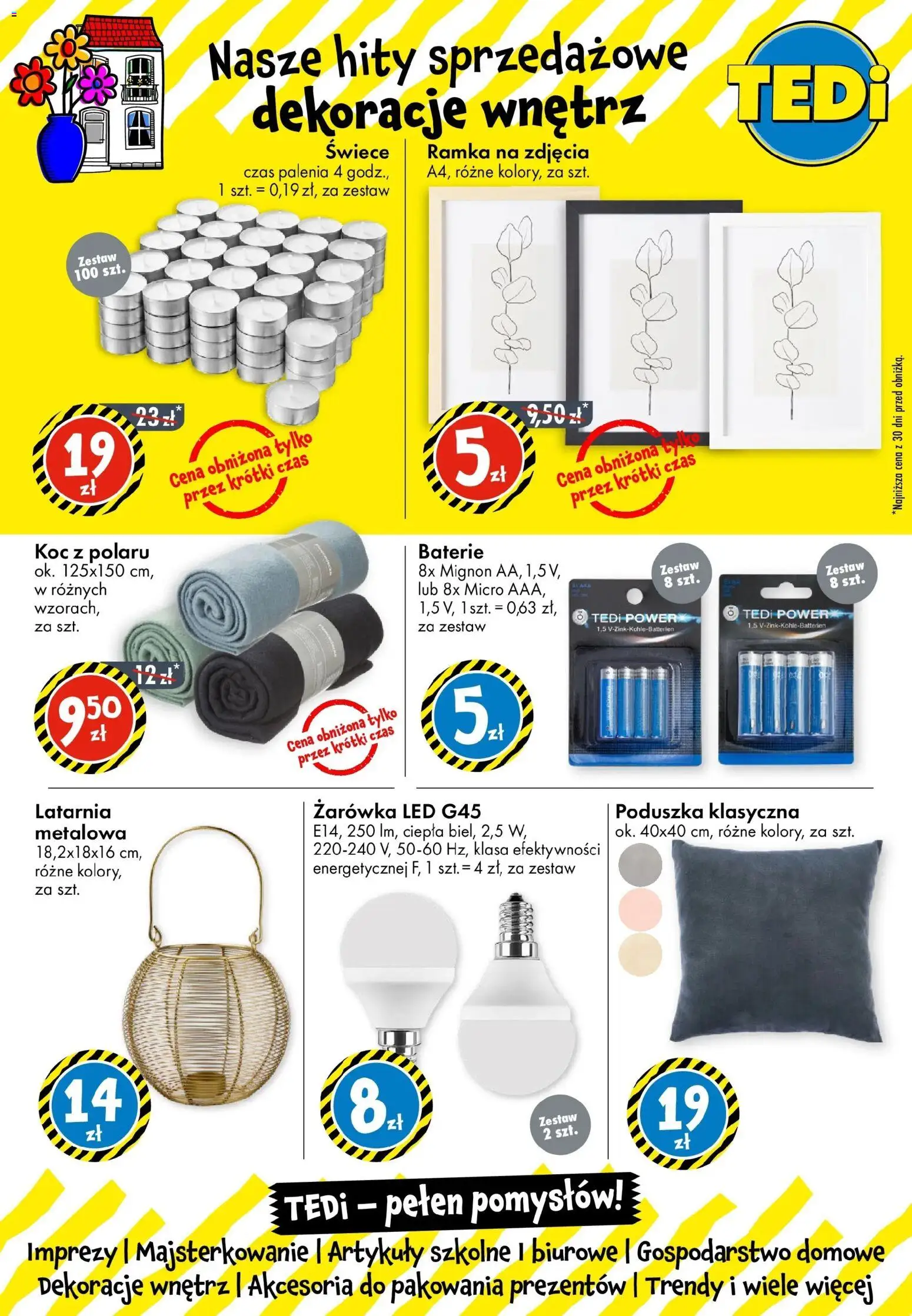 TEDi Gazetka - Namysłów  od 12.11.2025 | Strona: 10 | Produkty: Baterie, Poduszka, Koc, Świece