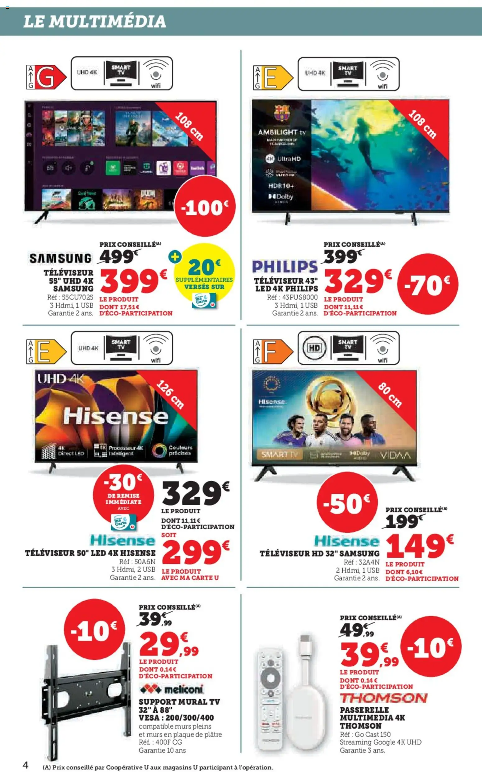 {H1} | Page: 4 | Produits: Support mural, Plâtre, Televiseur, Smart TV