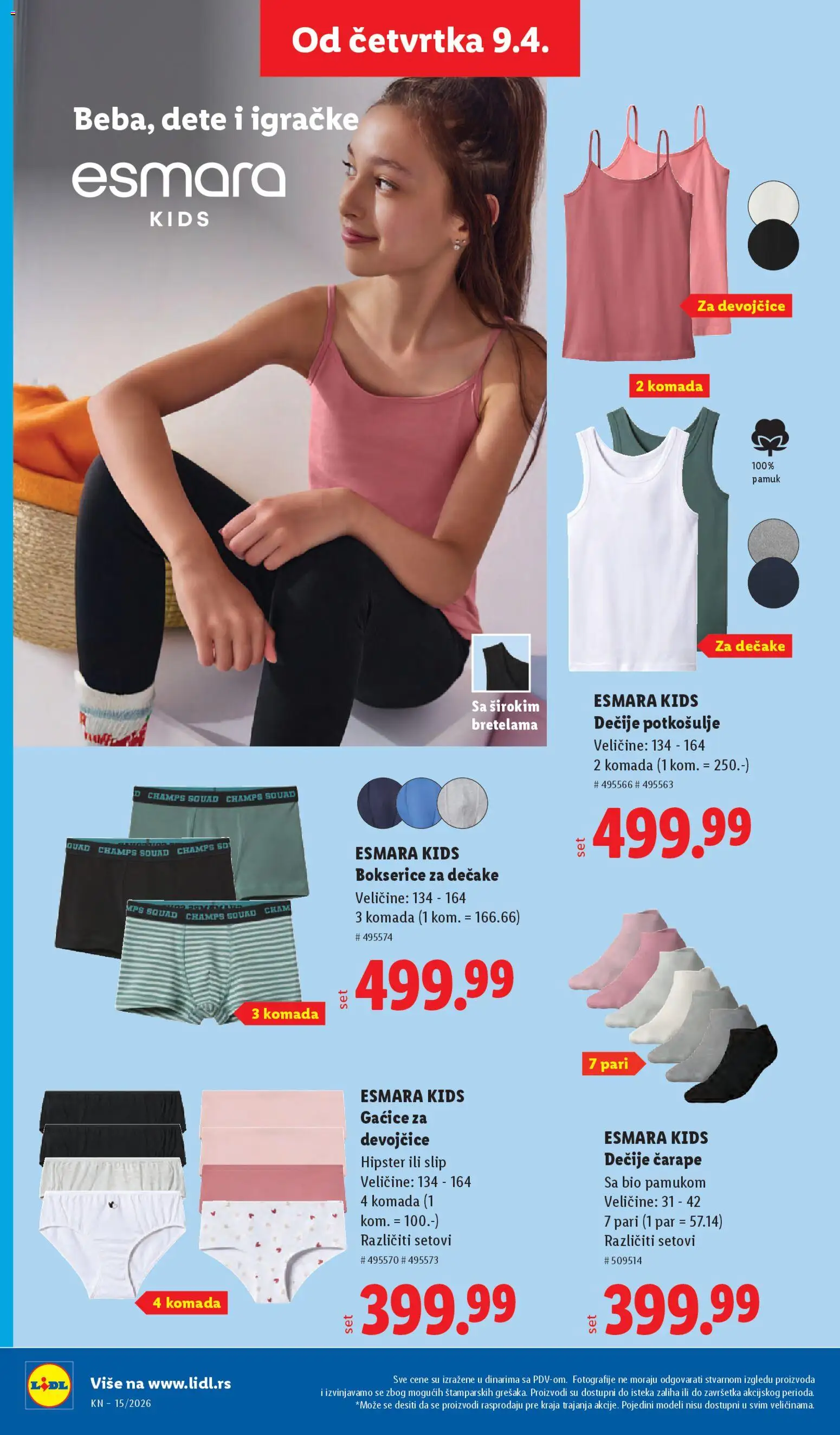 Lidl katalog - važi od 09.04.2026 | Strana: 90 | Proizvode: So, Gaćice, Čarape, Bokserice