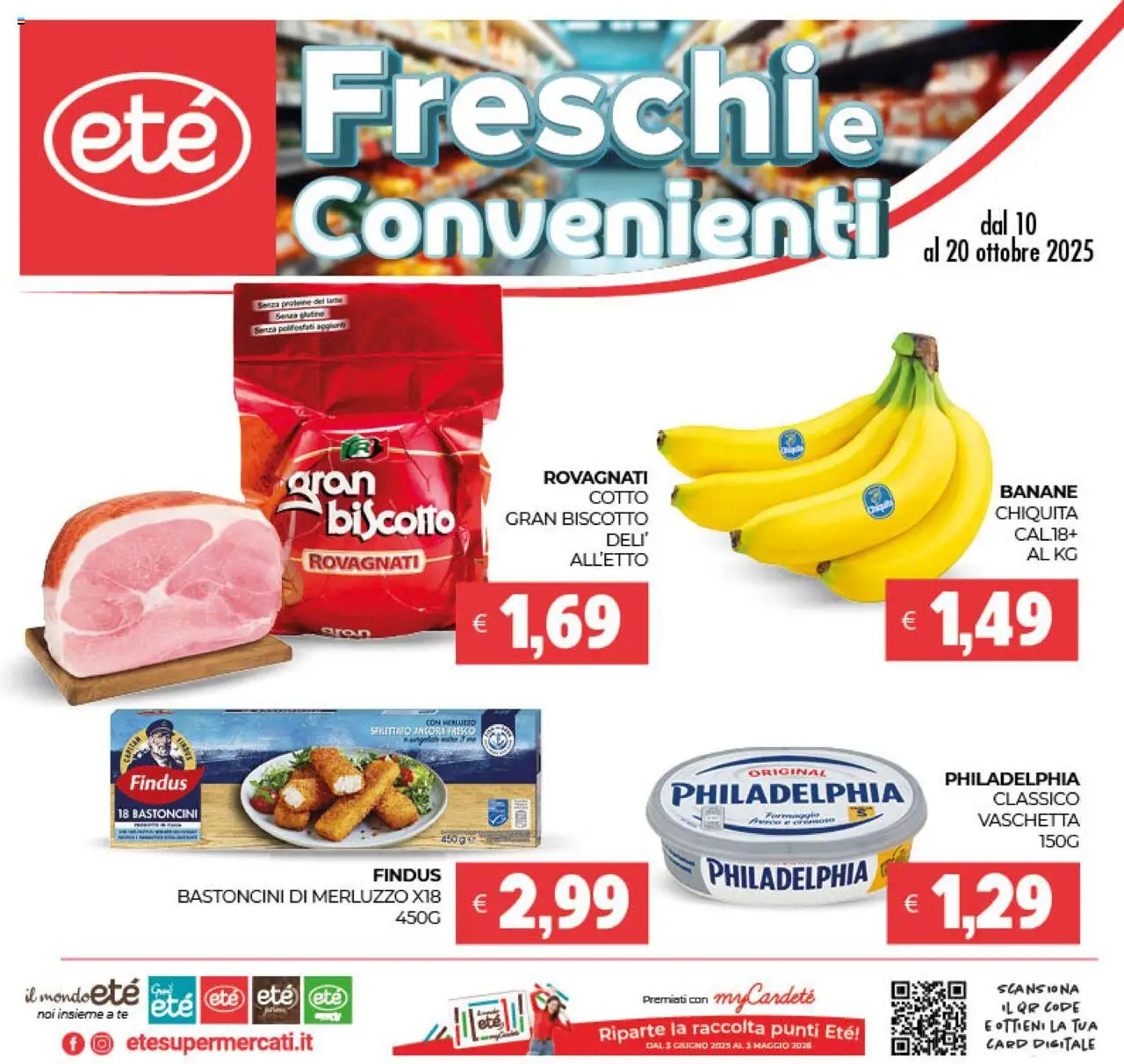 Volantino Eté del 10.10.2025 | Pagina: 1 | Prodotti: Banane, Tè, Merluzzo
