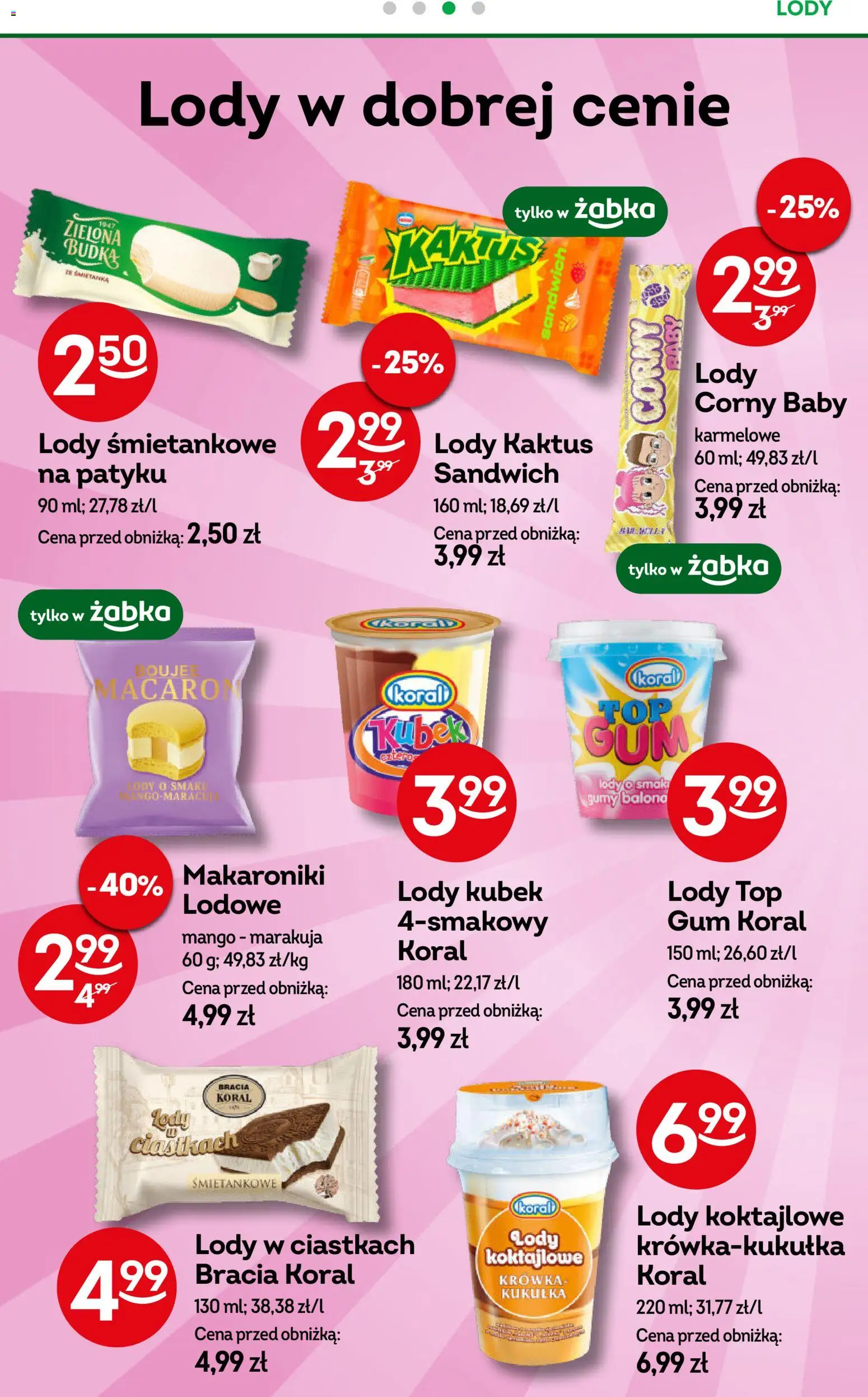 Żabka Gazetka od 28.01.2026 | Strona: 62 | Produkty: Mango, Krowka, Sandwich, Lody Kaktus