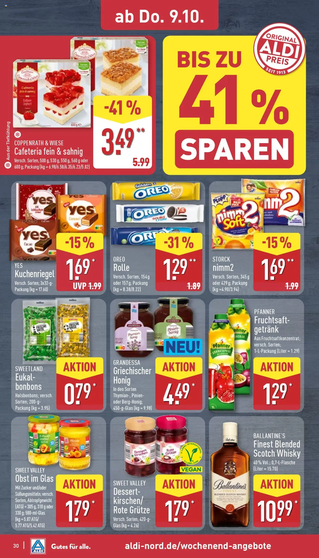Aldi Prospekt 	 – gültig ab 06.10.2025 | Seite: 30 | Produkte: Whisky, Obst, Zucker, Fruchtsaft