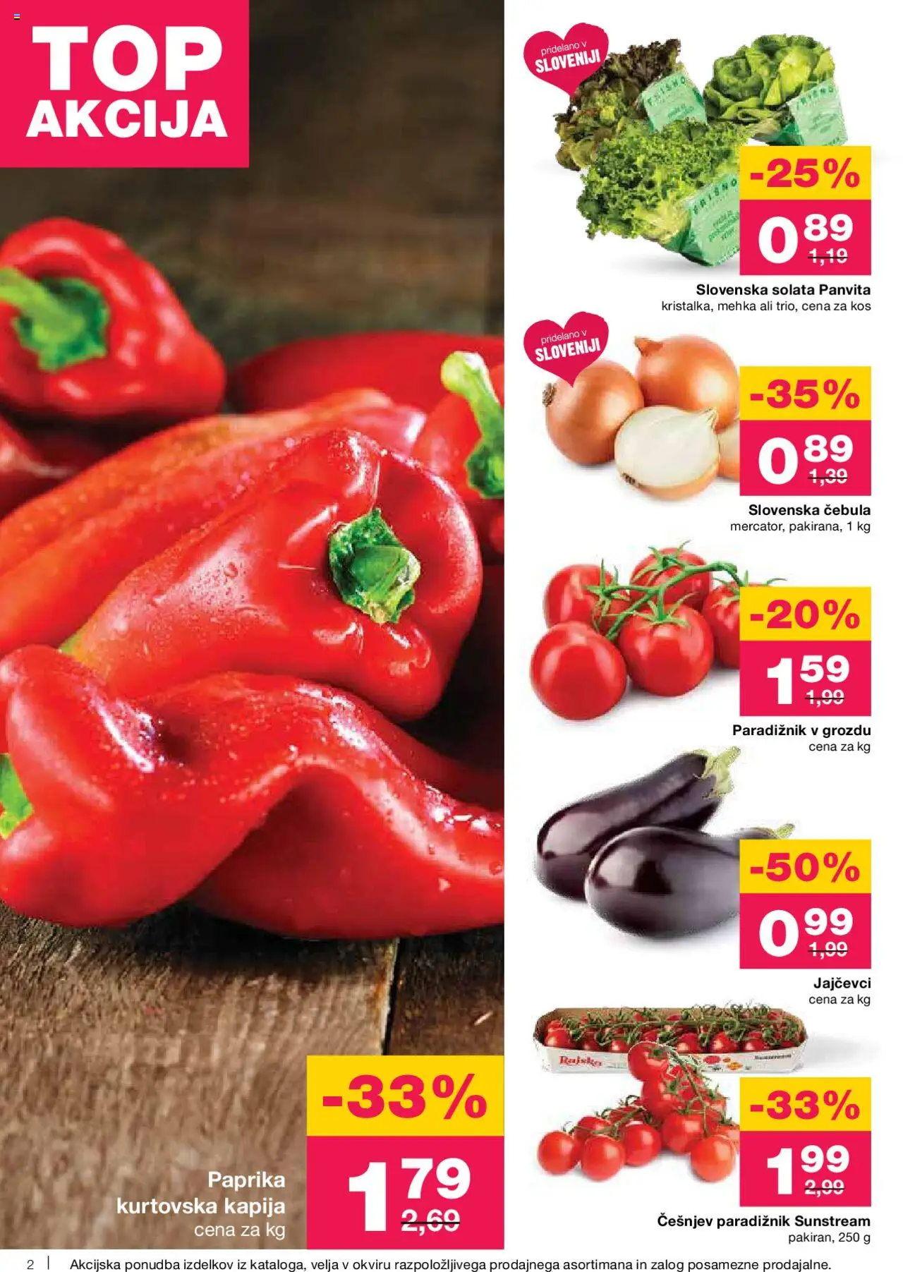 Mercator katalog │ velja od 21.08.2025 | Stran: 2 | Izdelki: Kos, Paradiznik, Solata, Cebula