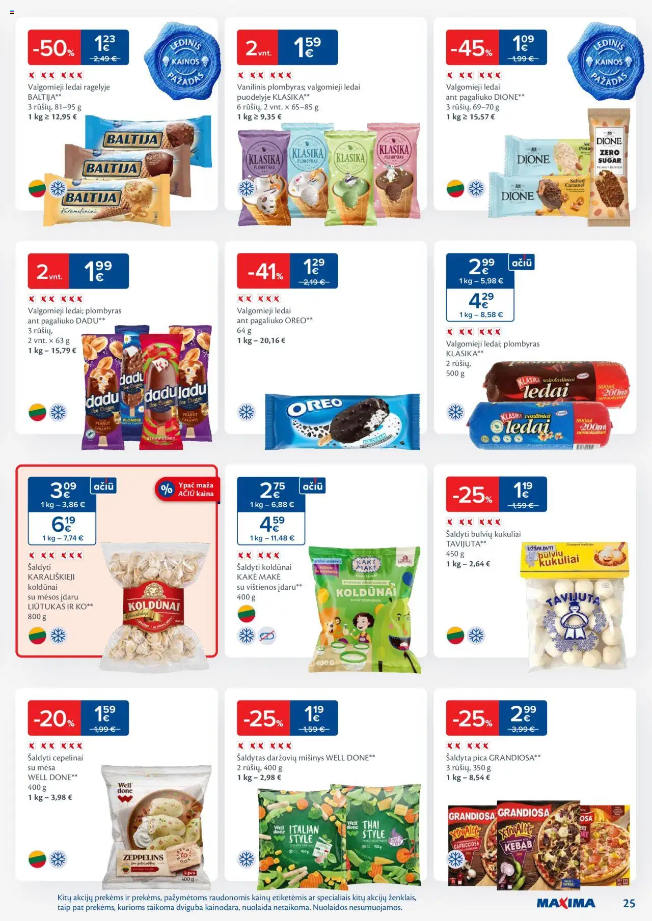 MAXIMA leidinys│galioja nuo 24.06.2025 | Puslapis: 25 | Prekių: Ledai, Plombyras, Pica, Valgomieji ledai