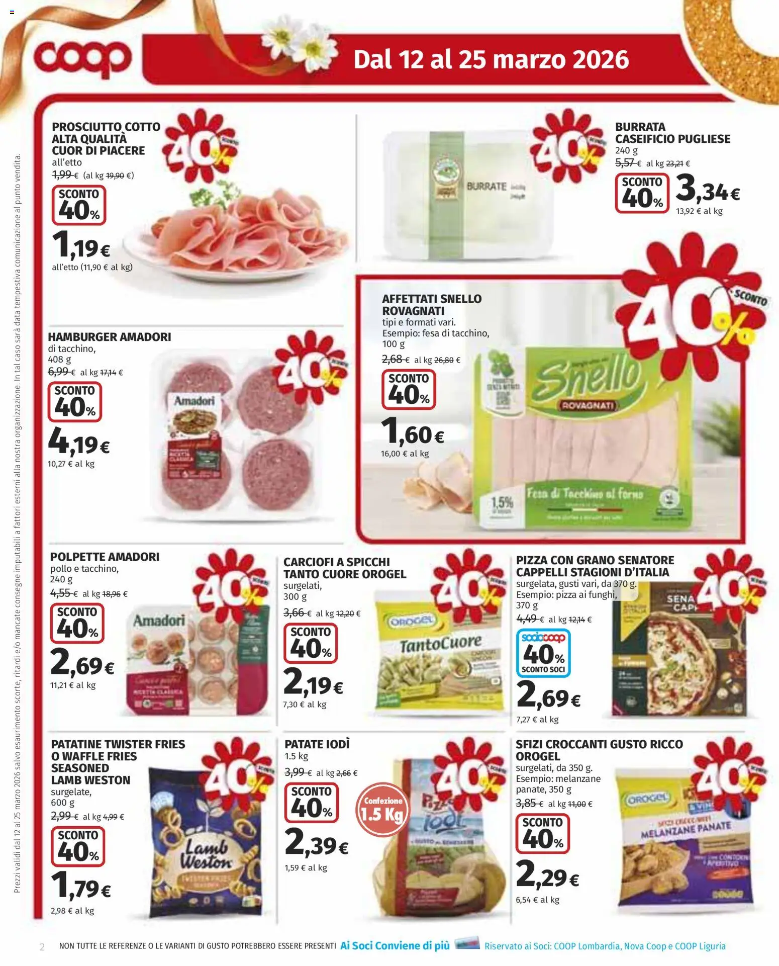 Volantino COOP del 12.03.2026 | Pagina: 2 | Prodotti: Patate, Carciofi, Data, Polpette