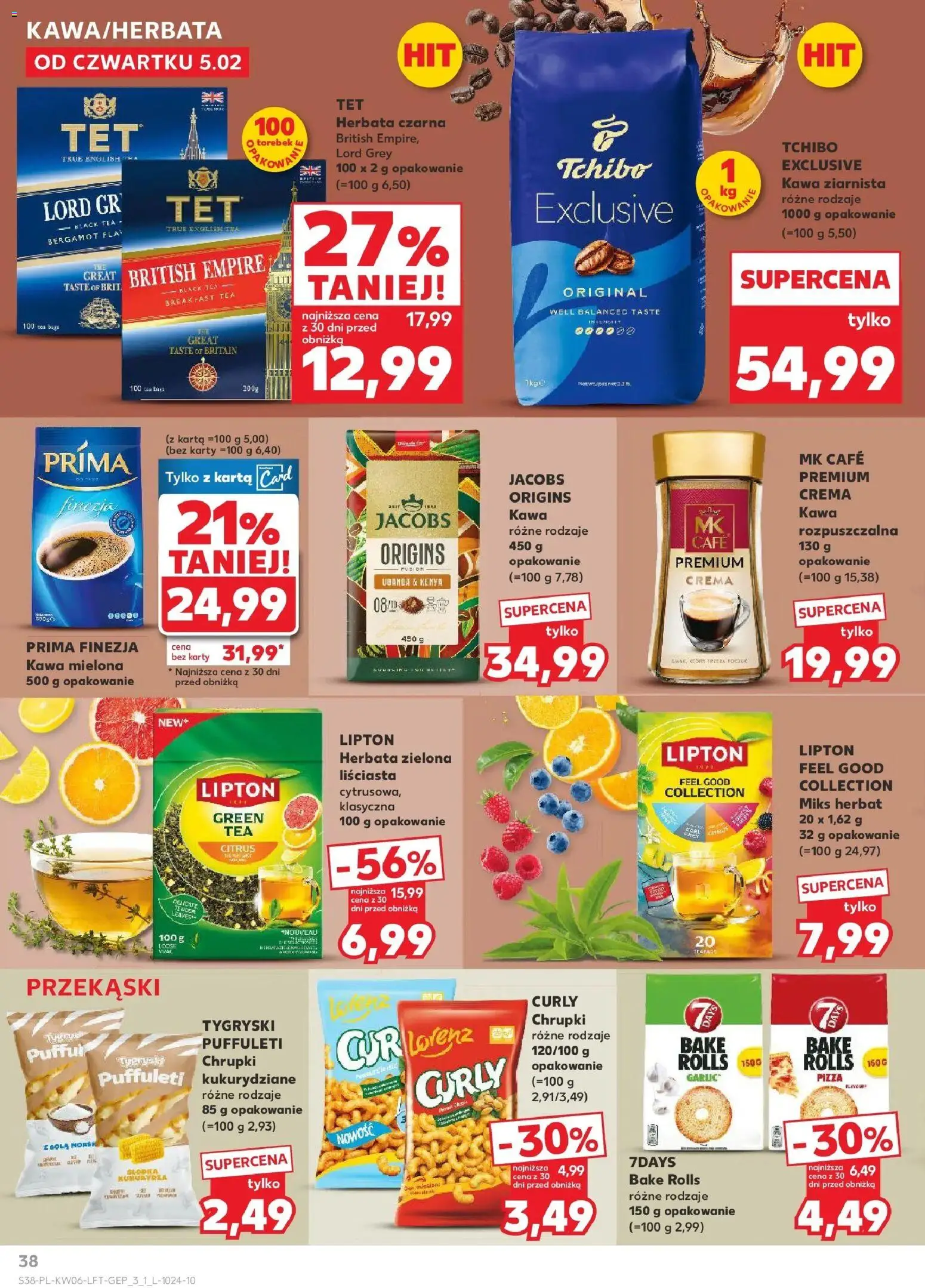 Kaufland gazetka od 05.02.2026 | Strona: 38 | Produkty: Kawa ziarnista, Tchibo exclusive, Tchibo, Herbata