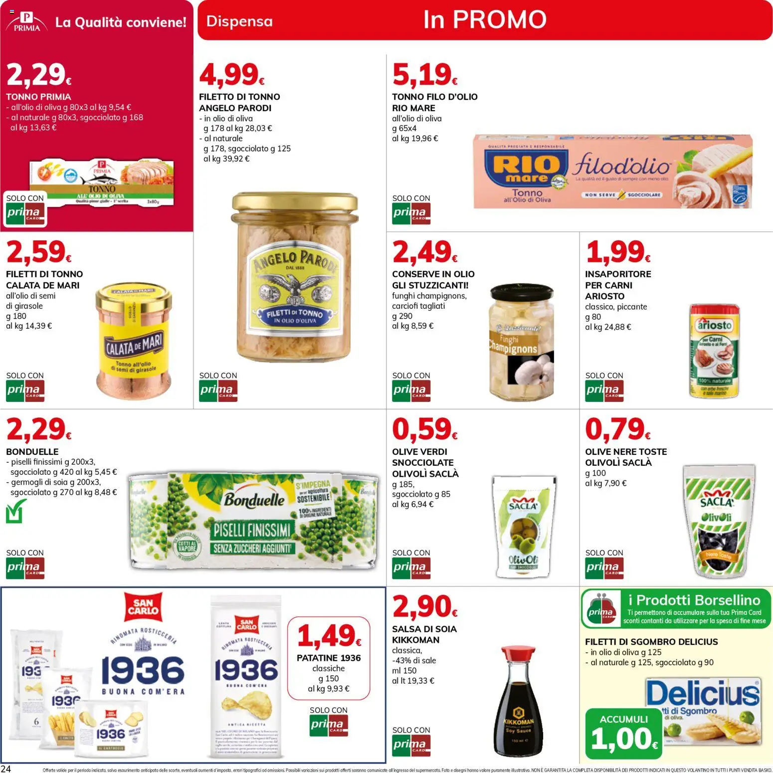 Volantino Basko del 11.11.2025 | Pagina: 24 | Prodotti: Sale, Carciofi, Piselli, Tonno