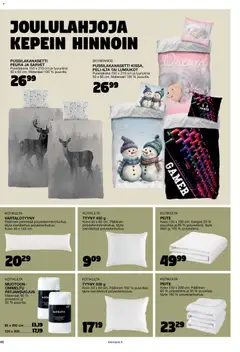 Tokmanni-mainoslehti voimassa 30.10.2025 alkaen | Sivu: 46 | Tuotteet: Pussilakanasetti, Kangas, Tyyny, Tyynyliina