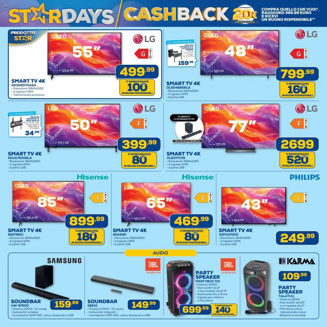 Volantino Euronics del 09.10.2025 | Pagina: 2 | Prodotti: Telecomando, smart TV, Microfono, Samsung