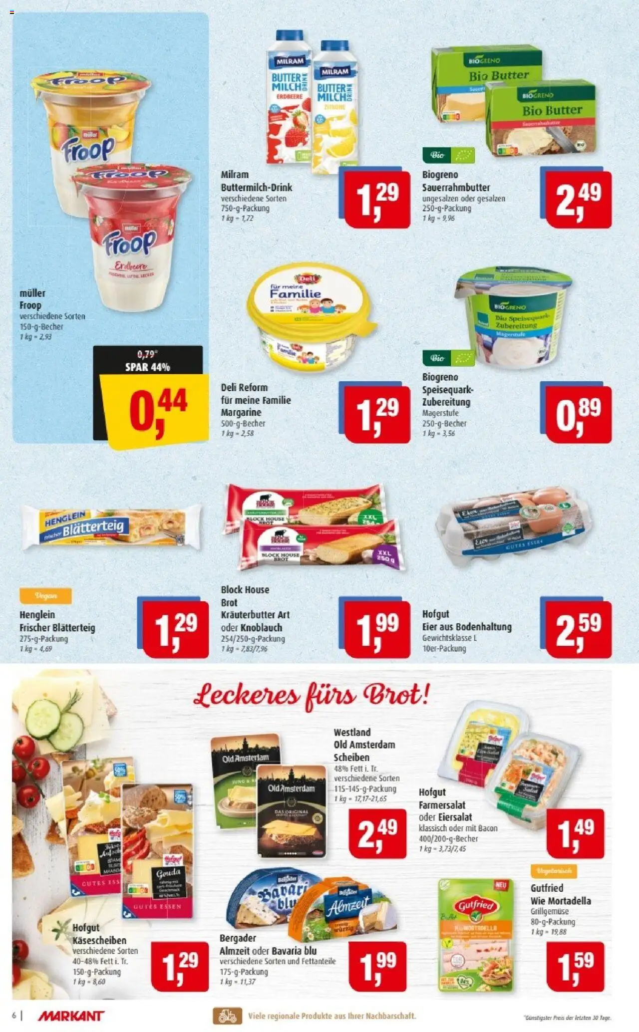 Markant Prospekt 	 – gültig ab 29.09.2025 | Seite: 6 | Produkte: Froop, Butter, Eier, Deli reform