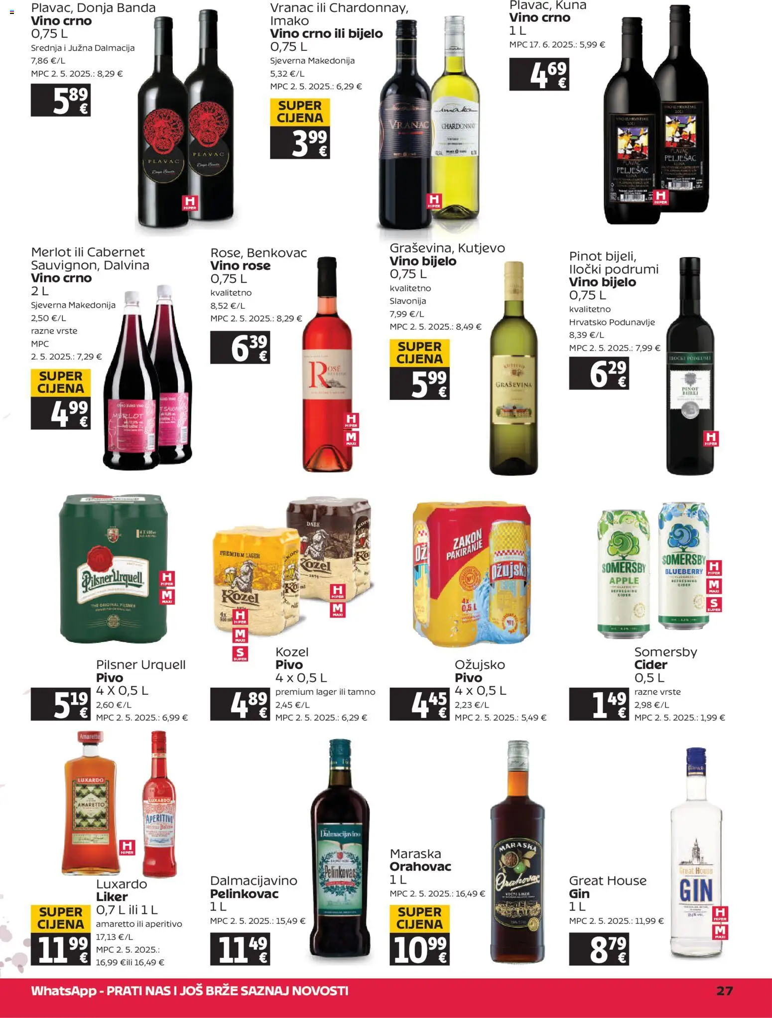 Tommy katalog | vrijedi od 06.11.2025 | Stranica: 27 | Proizvodi: Pelinkovac, Kozel, Vino, Pivo
