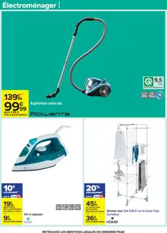 Carrefour - Prévisualisation de Carrefour catalogue semaine 45 valide à partir de 04.11.2025 | Page: 68 | Produits: Séchoir, Aspirateur sans sac, Aspirateur, Fer à repasser