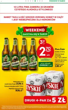 Żabka Gazetka - Weekendowe promocje od 01.08.2025 | Strona: 6 | Produkty: Piwo żubr, Tyskie, Piwo