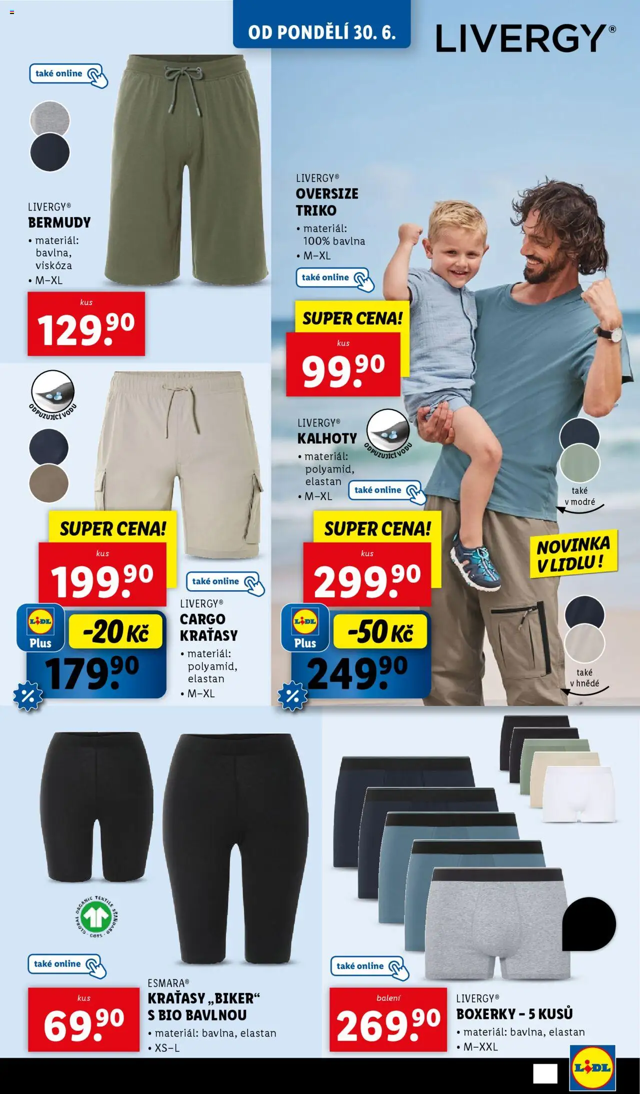 Lidl leták - Spotřební zboží od 30.06.2025 | Strana: 9 | Produkty: Kalhoty, Kraťasy, Boxerky