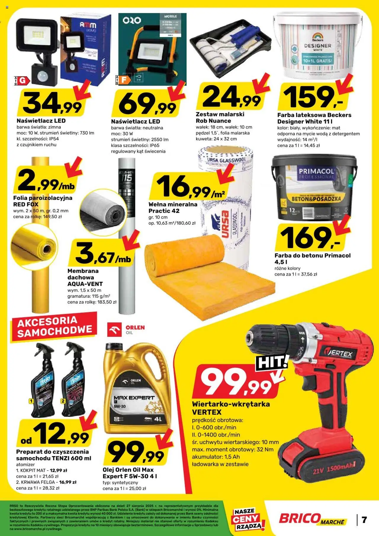 Brico Marché Gazetka od 27.08.2025 | Strona: 9 | Produkty: Pędzel, Ładowarka, Olej, Woda