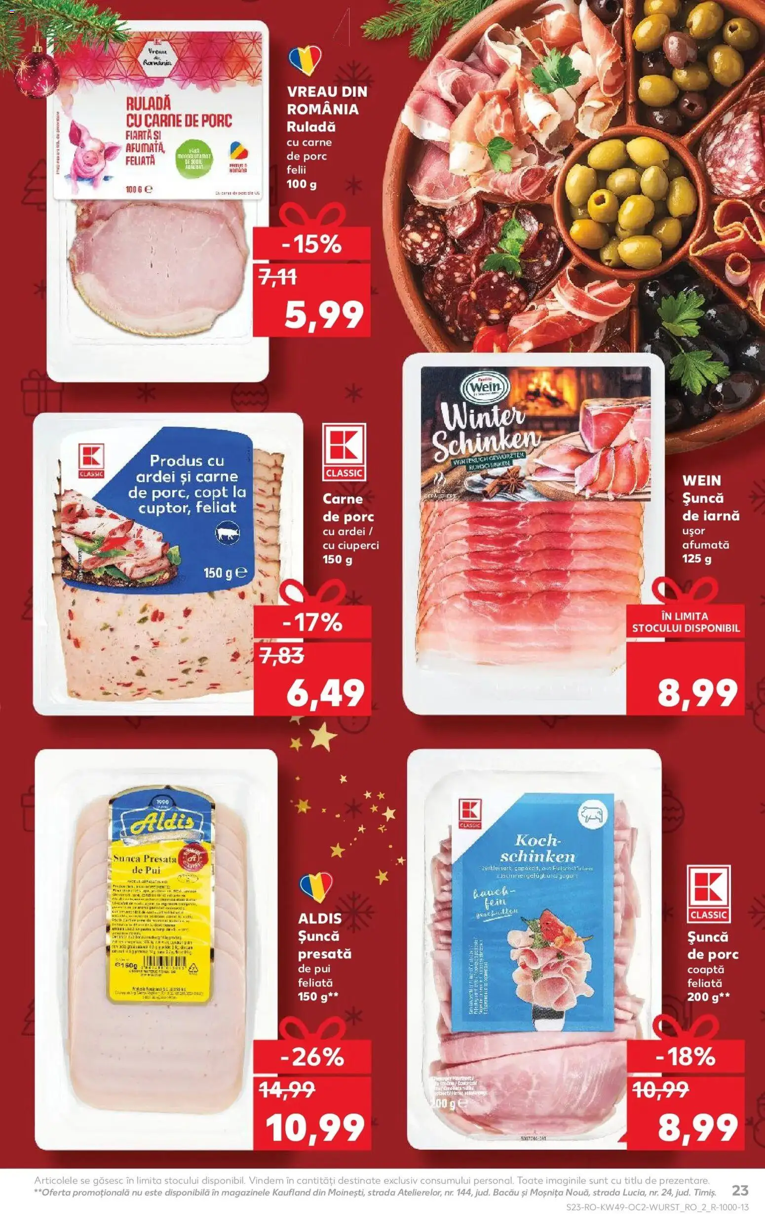 Noul catalog Kaufland – valabil de la 03.12.2025 | Pagină: 23 | Produse: Ciuperci, Ardei, Șuncă, Carne De Porc