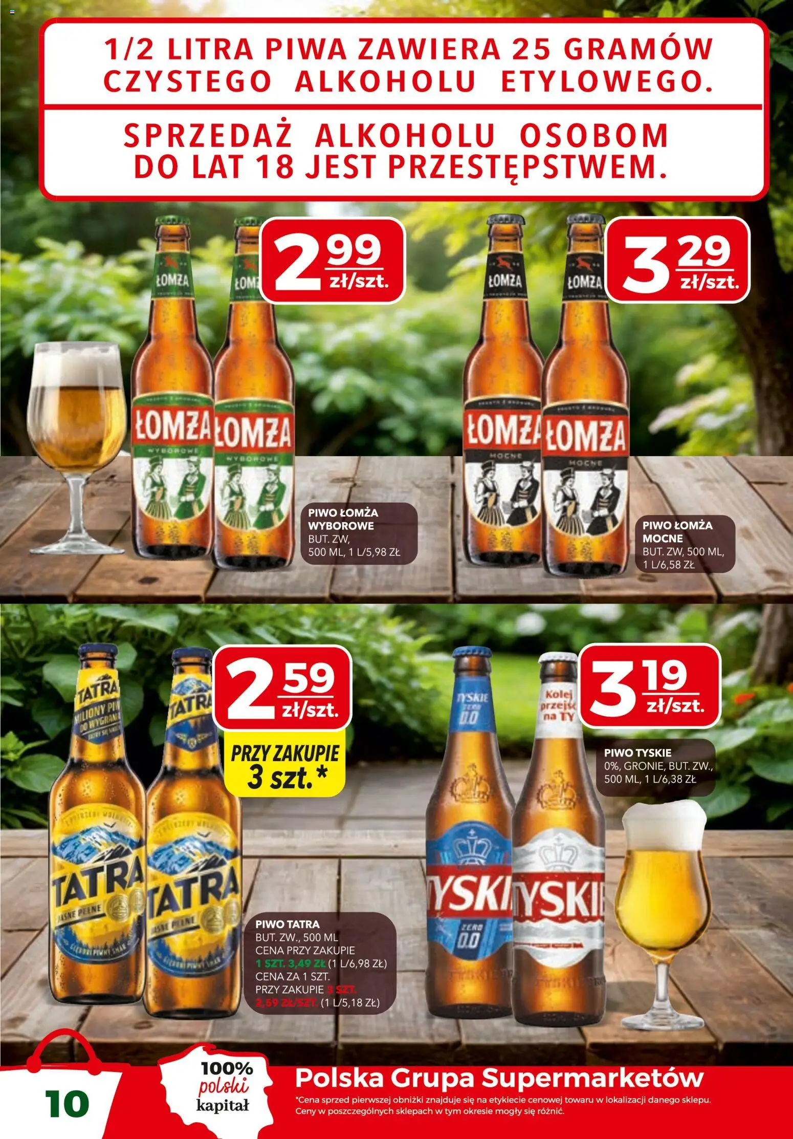 Top Market gazetka od 19.03.2026 | Strona: 10 | Produkty: Tyskie, Piwo