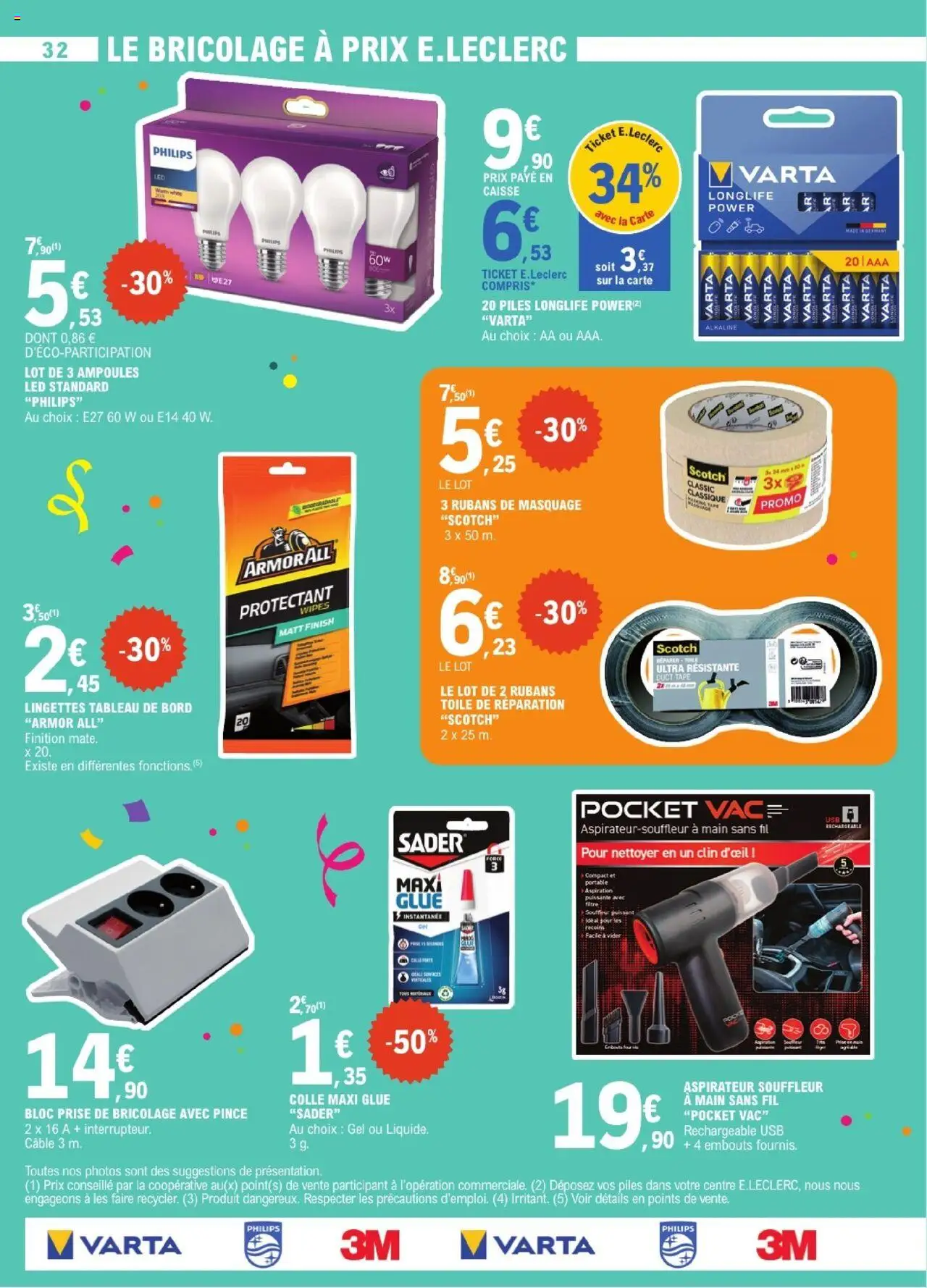  | Page: 32 | Produits: Aspirateur, Interrupteur, Prise, Piles