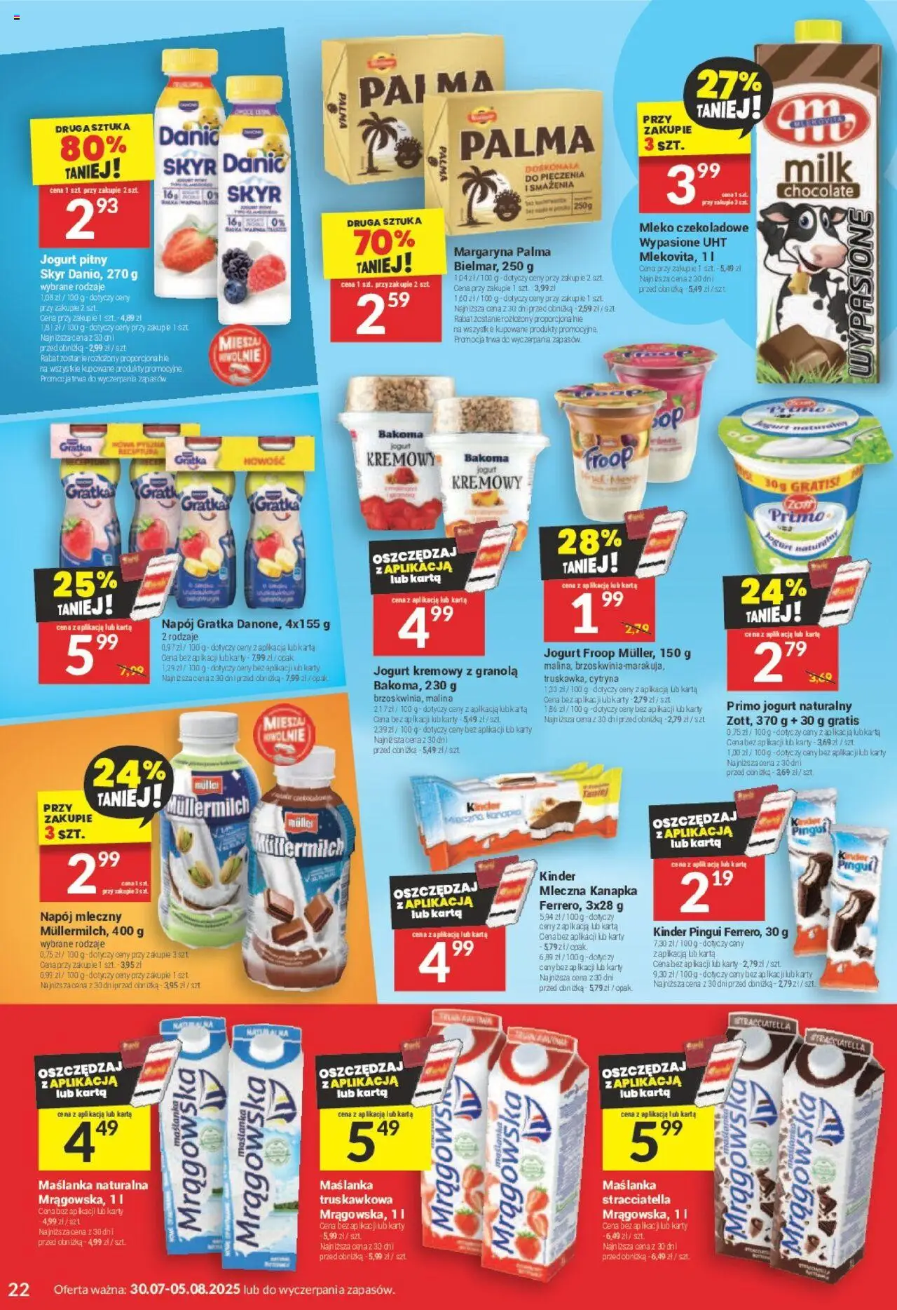 Twój Market Gazetka od 30.07.2025 | Strona: 22 | Produkty: Maślanka, Margaryna, Jogurt kremowy, Skyr