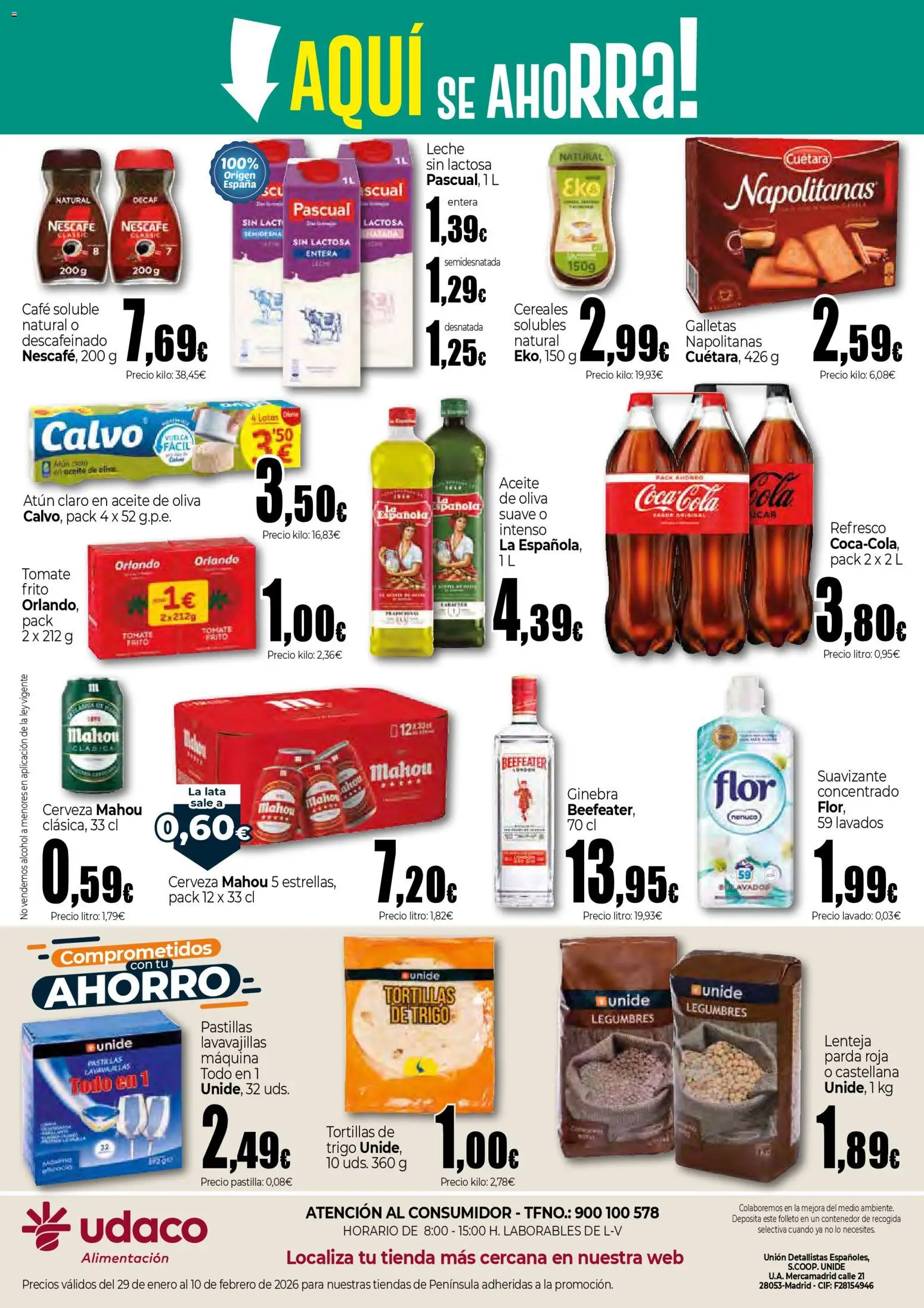 Unide - Aquí se ahorra │ válido desde el 29.01.2026 | Página: 2 | Productos: Café, Aceite de oliva, Suavizante, Lavavajillas