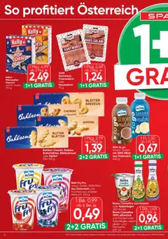 Spar Flugblatt gültig ab 14.08.2025 | Seite: 8 | Produkte: Salz, Milch, Butter, Bananen