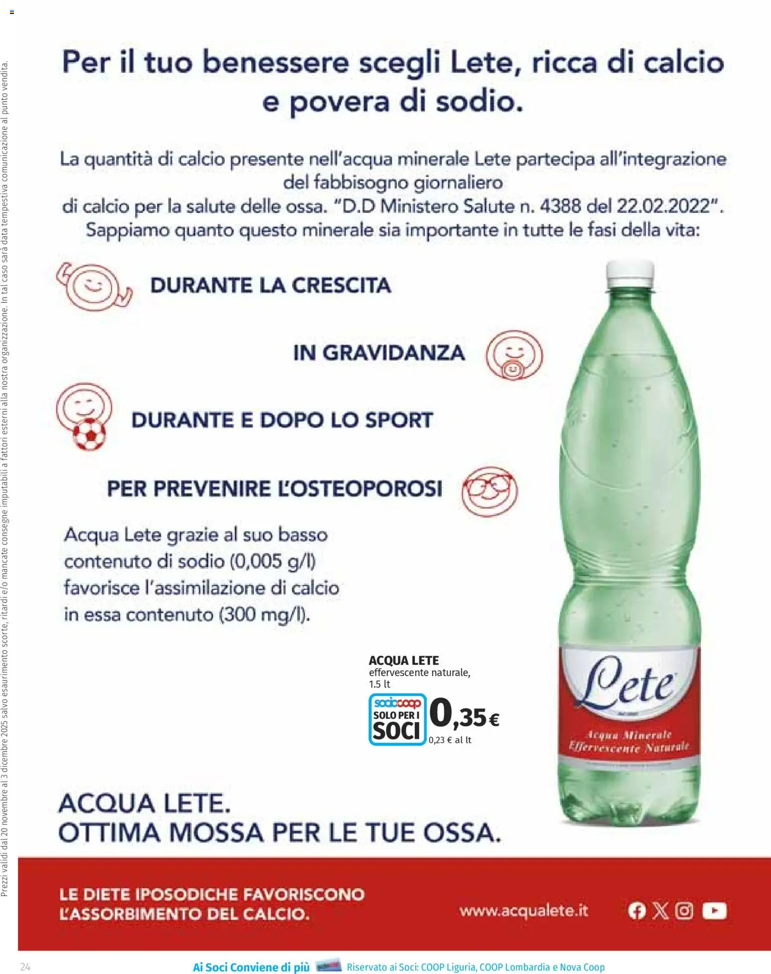 Volantino Ipercoop del 20.11.2025 | Pagina: 24 | Prodotti: Acqua Lete, Acqua, Data, Acqua minerale