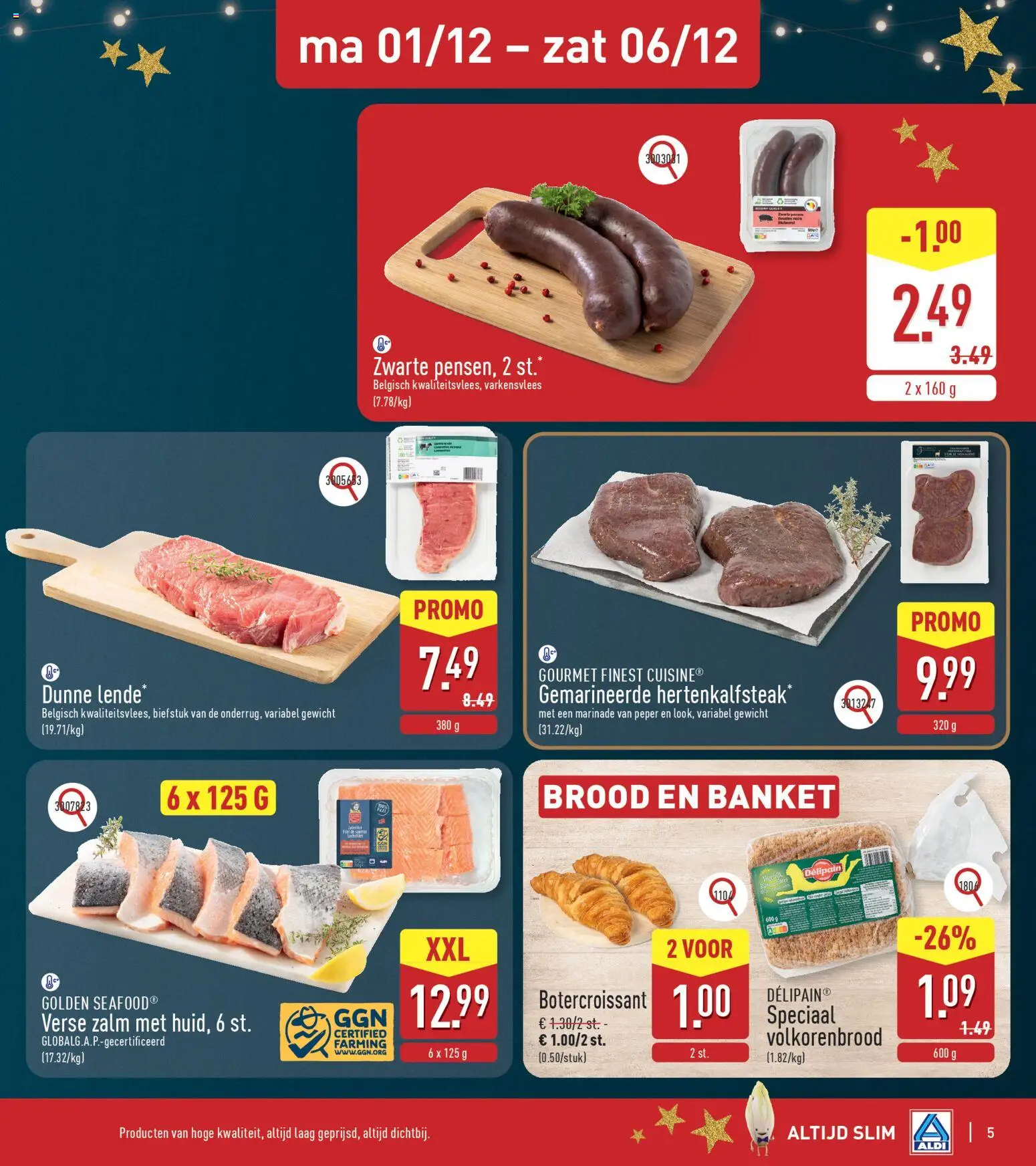 {H1} | Pagina: 5 | Producten: Zalm, Gewicht, Peper, Brood