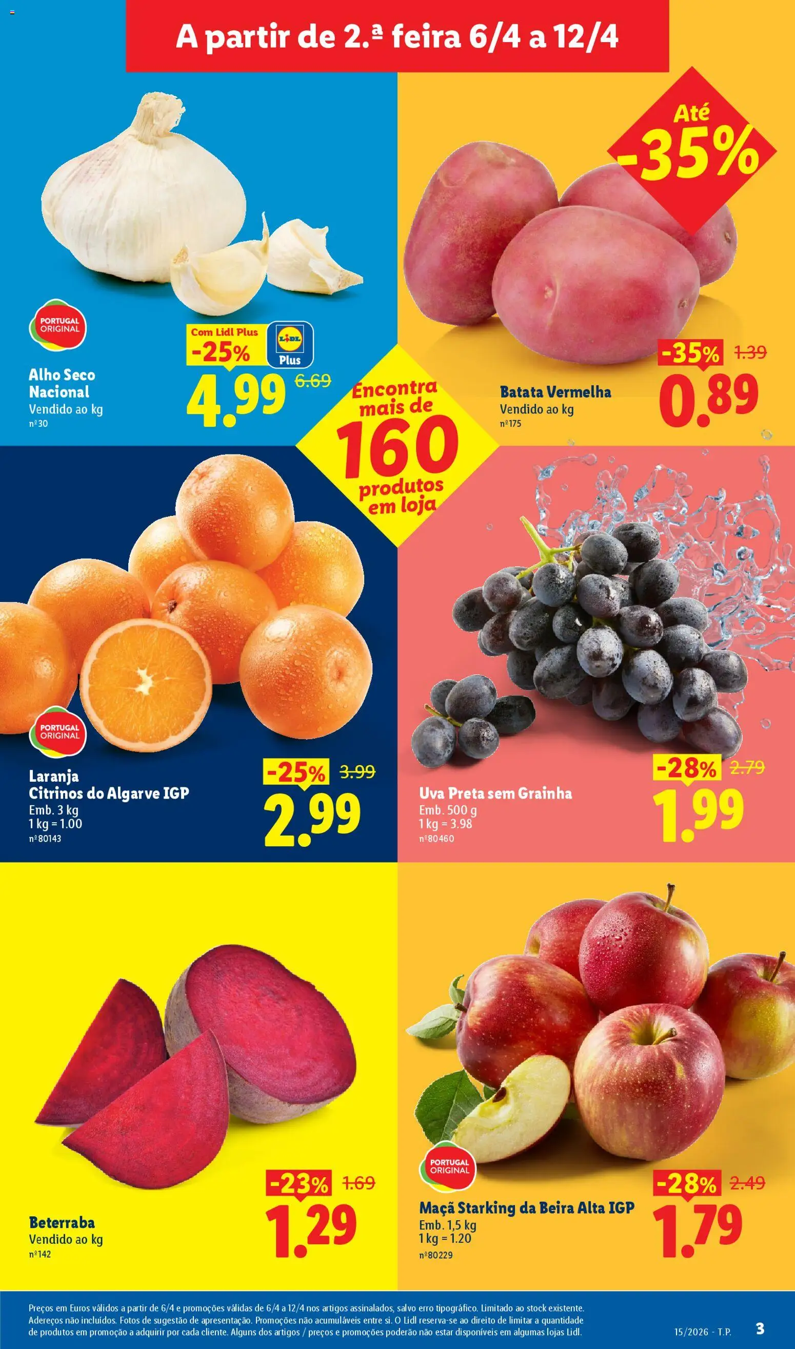Lidl folheto │ válido de 06.04.2026 | Página: 3 | Produtos: Batata, Beterraba, Maça