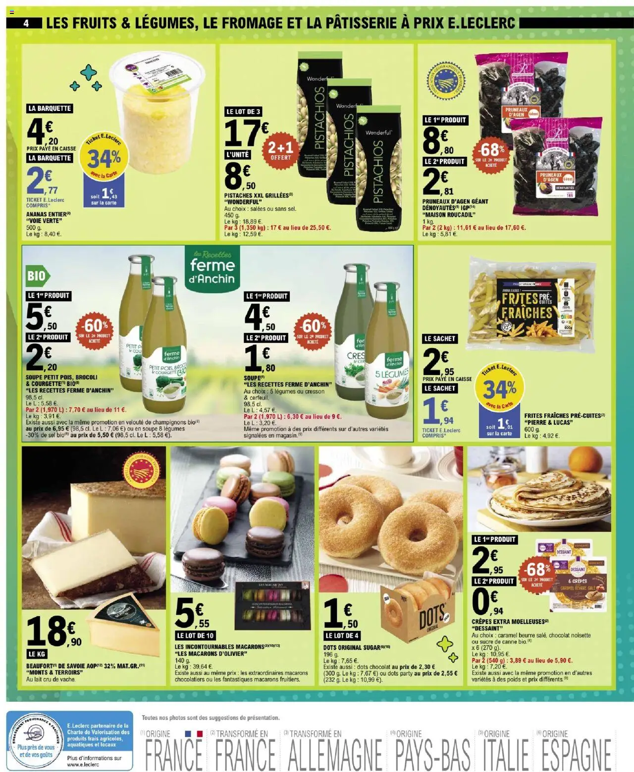 {H1} | Page: 4 | Produits: Noisette, Frites, Macarons, Pistaches