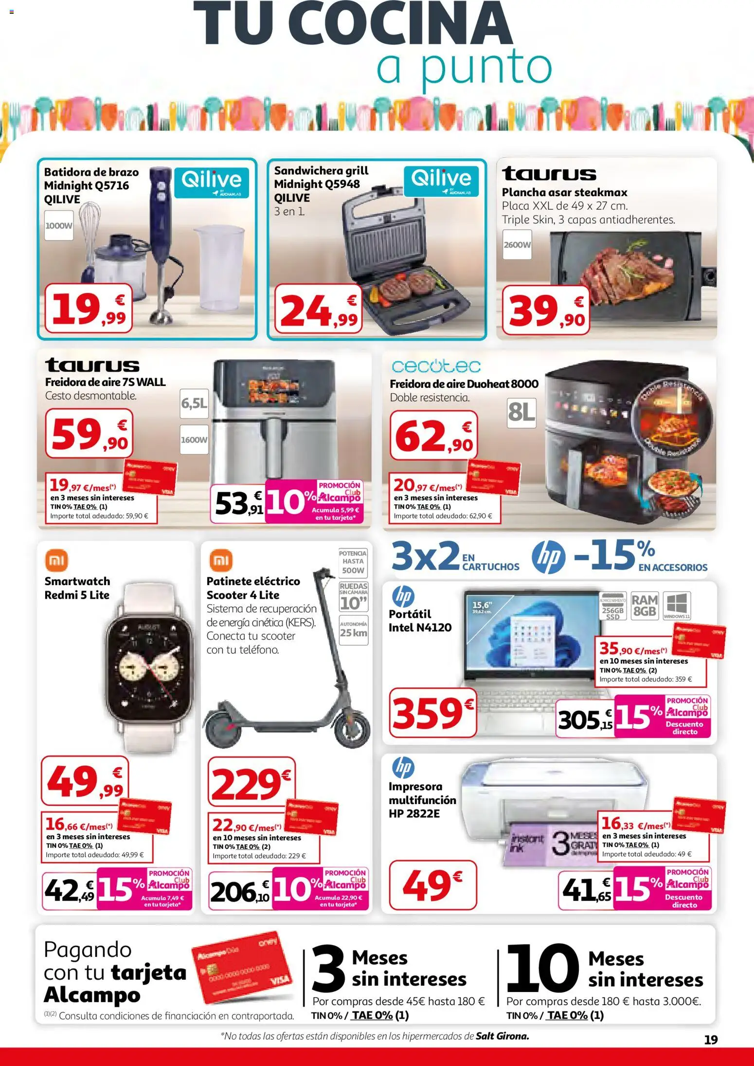 Alcampo - HP Unificado │ válido desde el 26.02.2026 | Página: 19 | Productos: Cocina, Sandwichera, Freidora, Ελιές