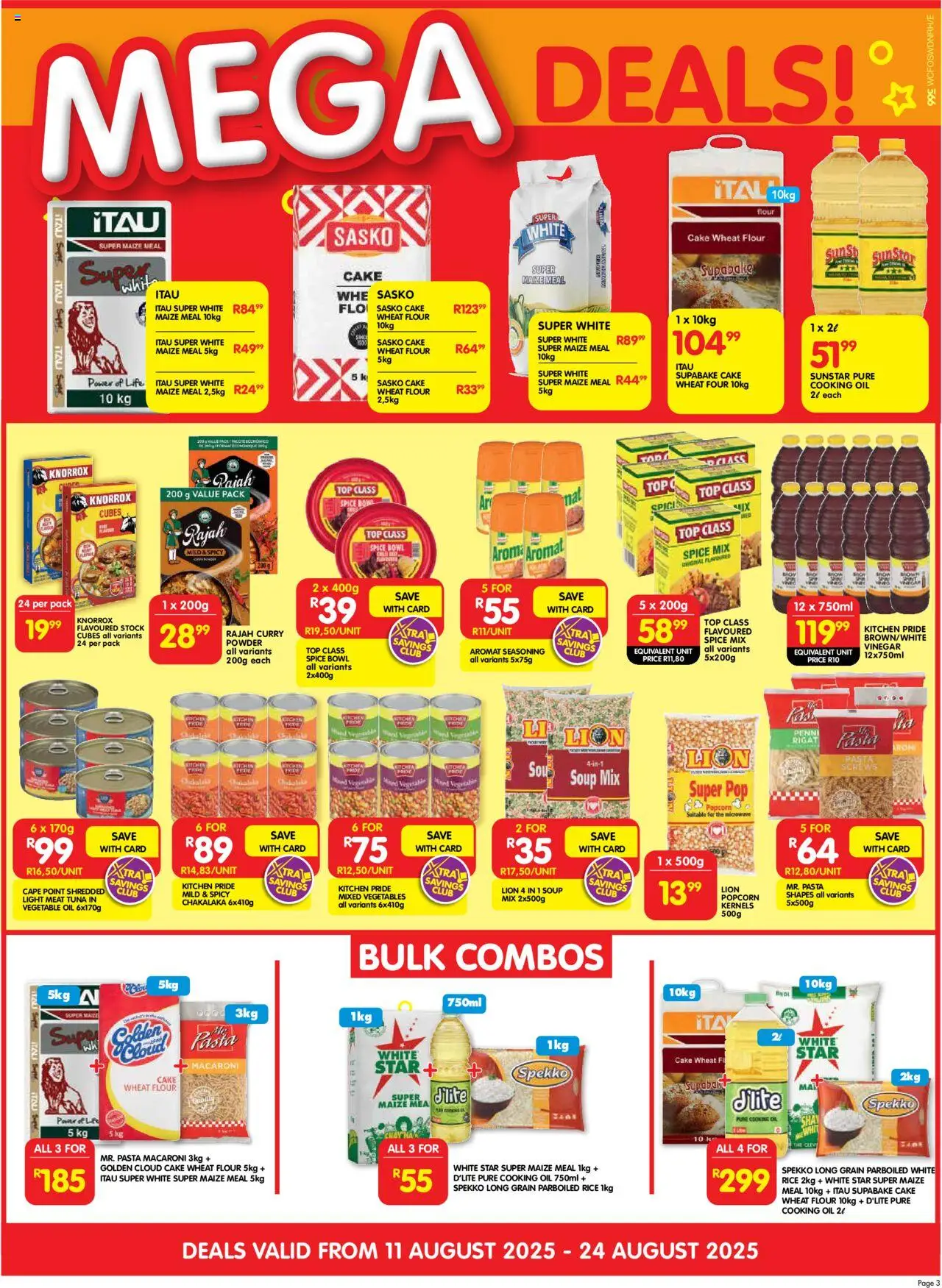Shoprite Western Cape - Cash & Carry Mid-Month Deals Philippi │ valid from 11.08.2025 | Page: 3 | Products: Flour, Microwave, Pasta, Stock