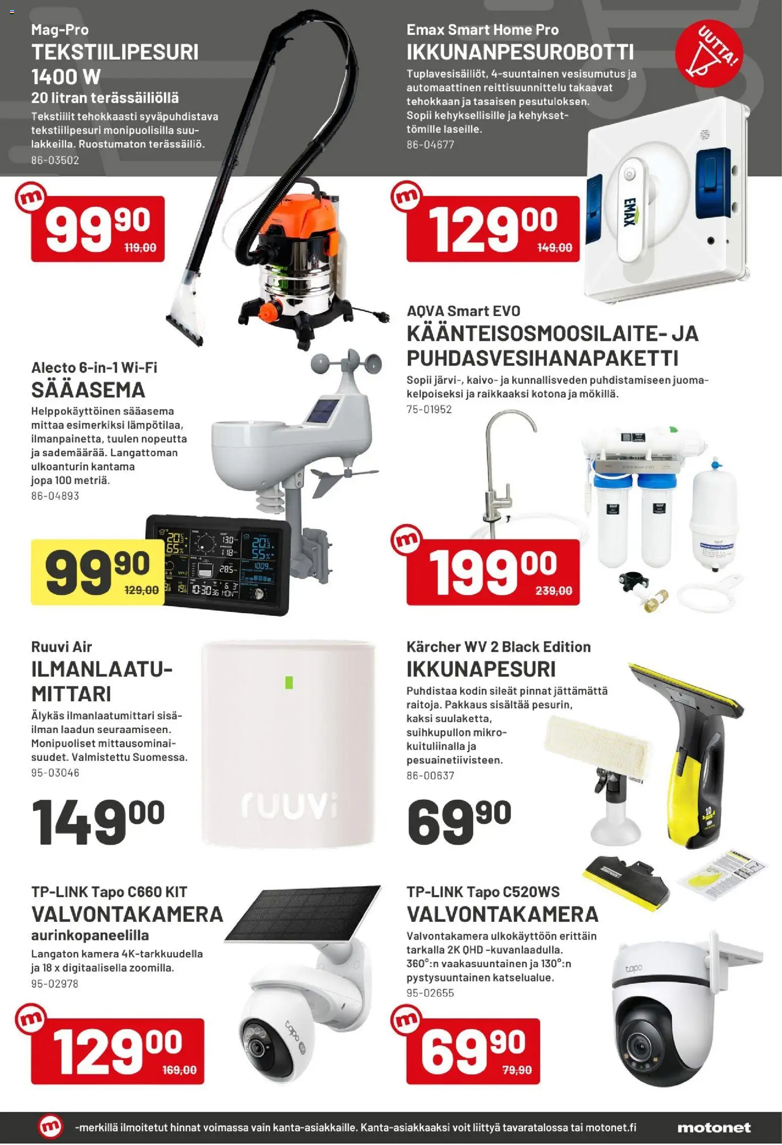 Motonet tarjoukset – voimassa 22.04.2026 alkaen | Sivu: 13 | Tuotteet: Valvontakamera, Kamera, Sääasema