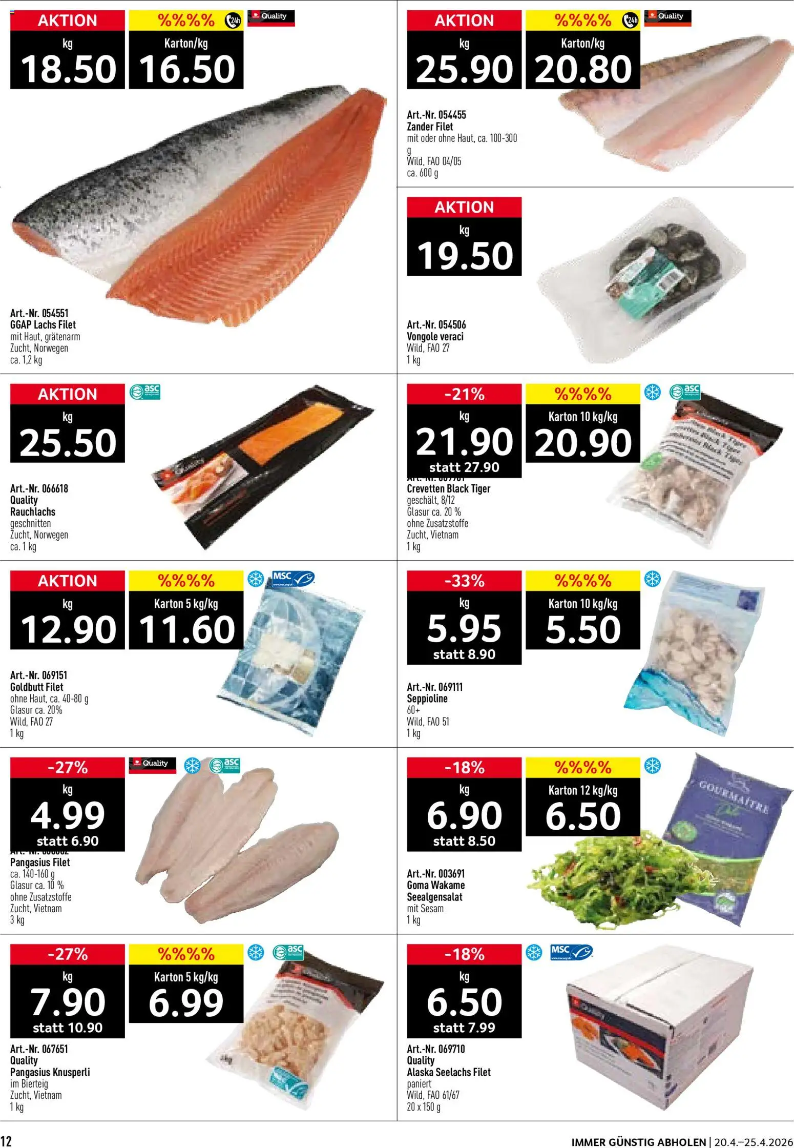 Prodega aktionen – gültig ab 20.04.2026 | Seite: 12 | Produkte: Lachs