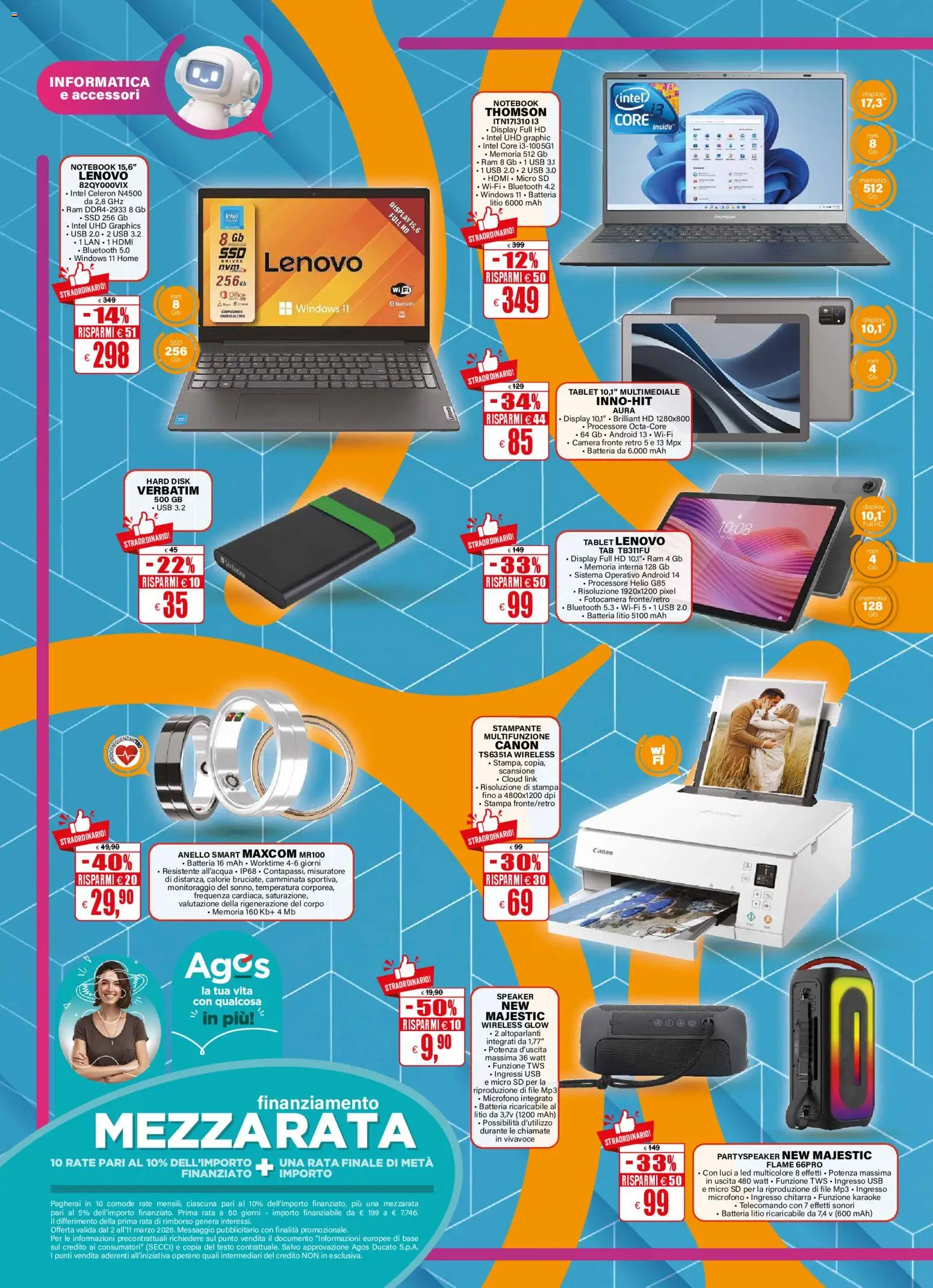 Volantino Il Gigante del 02.03.2026 | Pagina: 2 | Prodotti: Anello, Stampante, MP3, Speaker