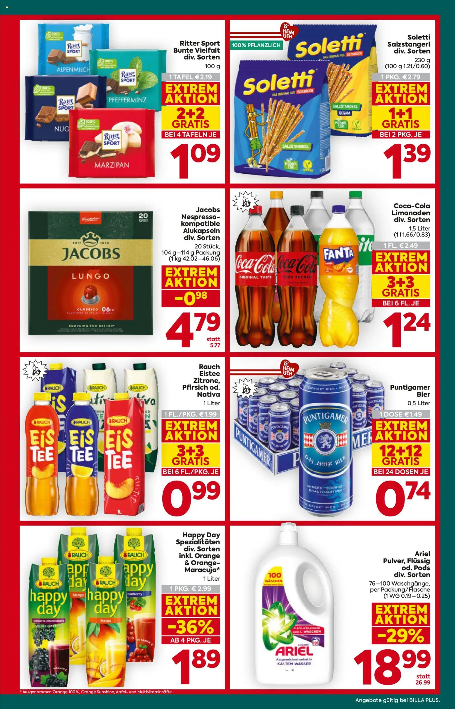 Billa Plus Flugblatt gültig ab 12.02.2026 | Seite: 9 | Produkte: Eis, Mango, Pfirsich, Bier