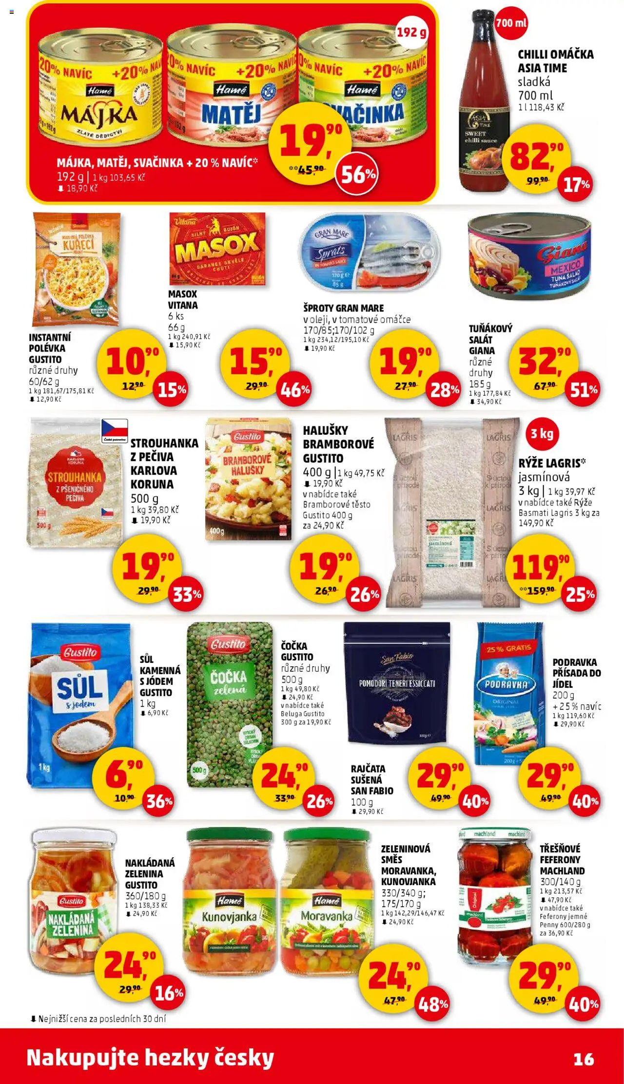 Penny Market leták - Čtvrtečník od 07.08.2025 | Strana: 16 | Produkty: Čočka, Salát, Zelenina, Těsto